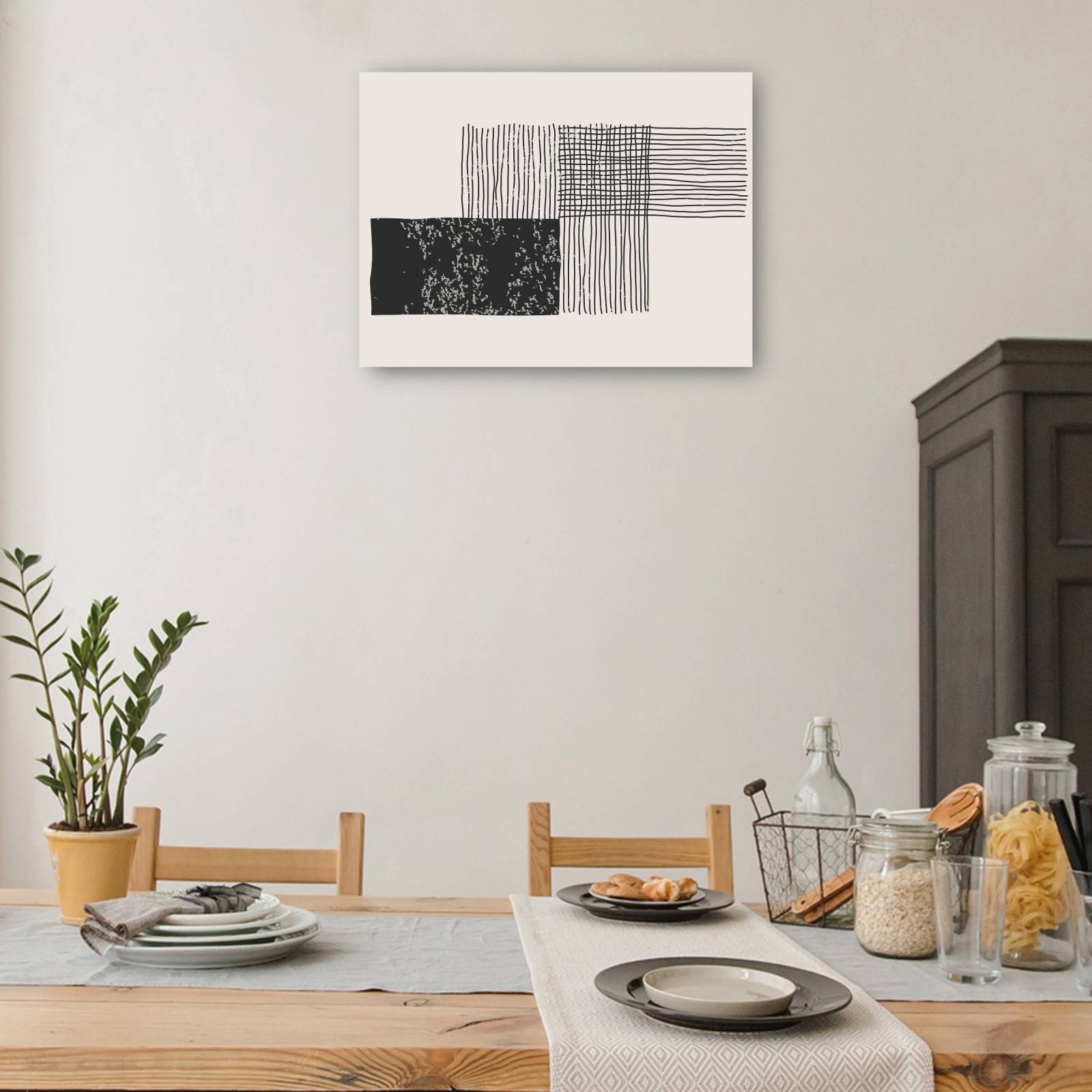 cuadro decorativo Resumen de parche de lana negra