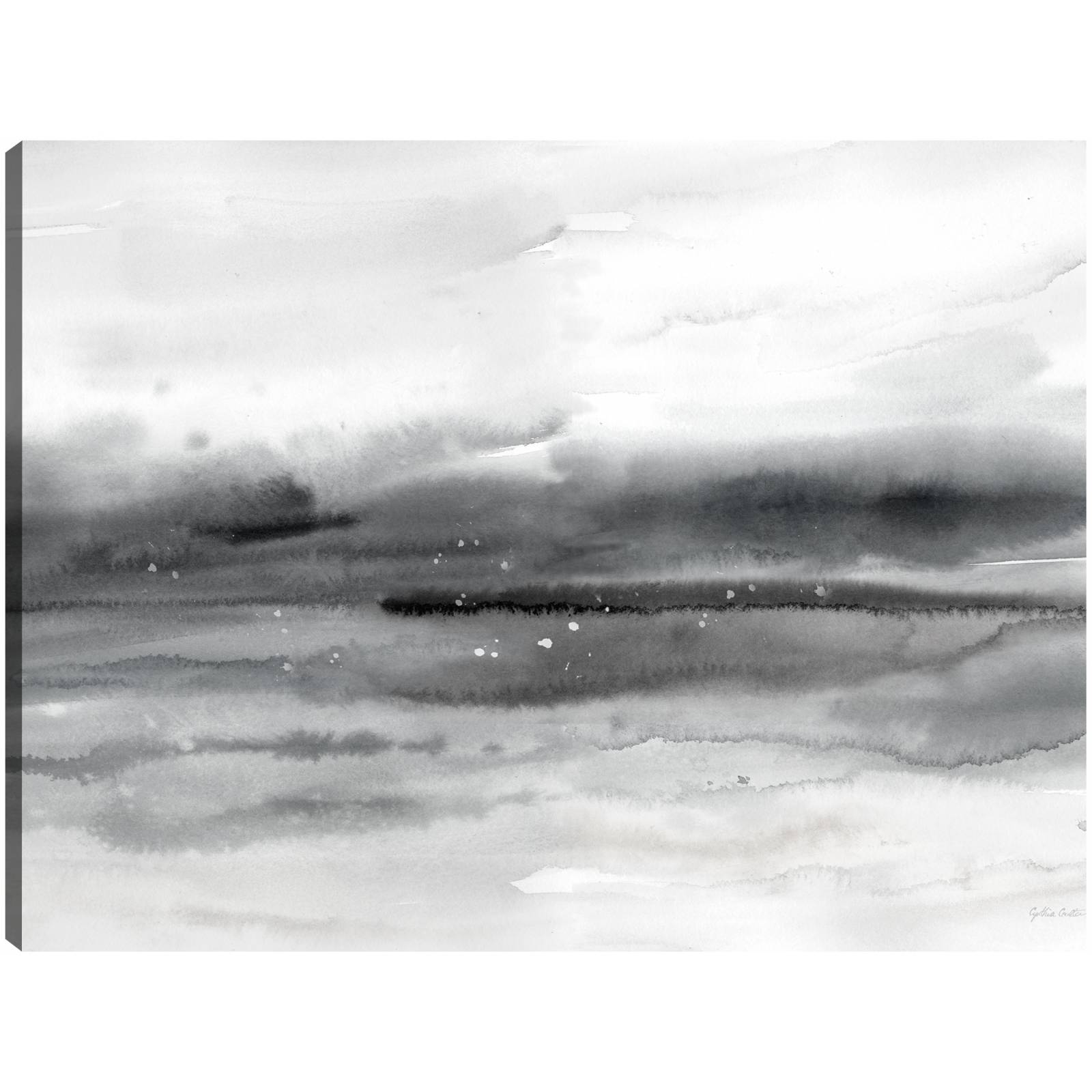 cuadro decorativo paisaje marino gris