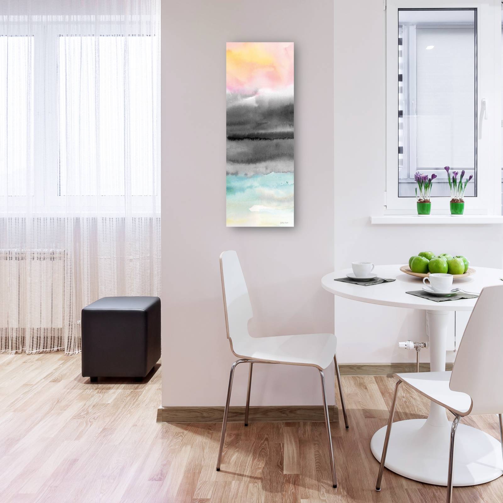 cuadro decorativo Panel abstracto de puesta de sol rosa II