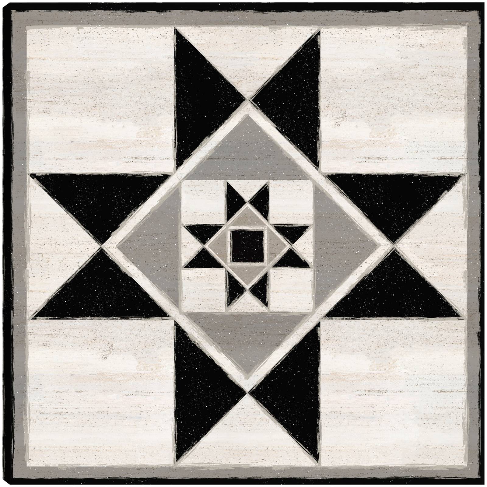 cuadro decorativo Bloque de edredón blanco y negro III