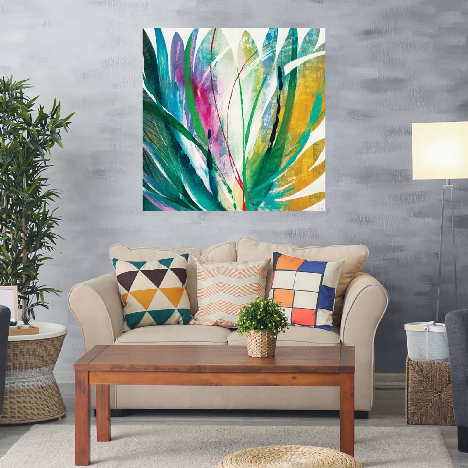 Cuadro Decorativo - Agave - K. Nari - 94X94 cm - Arte Abstracto - Impresión en Lienzo - Fine Art TJ