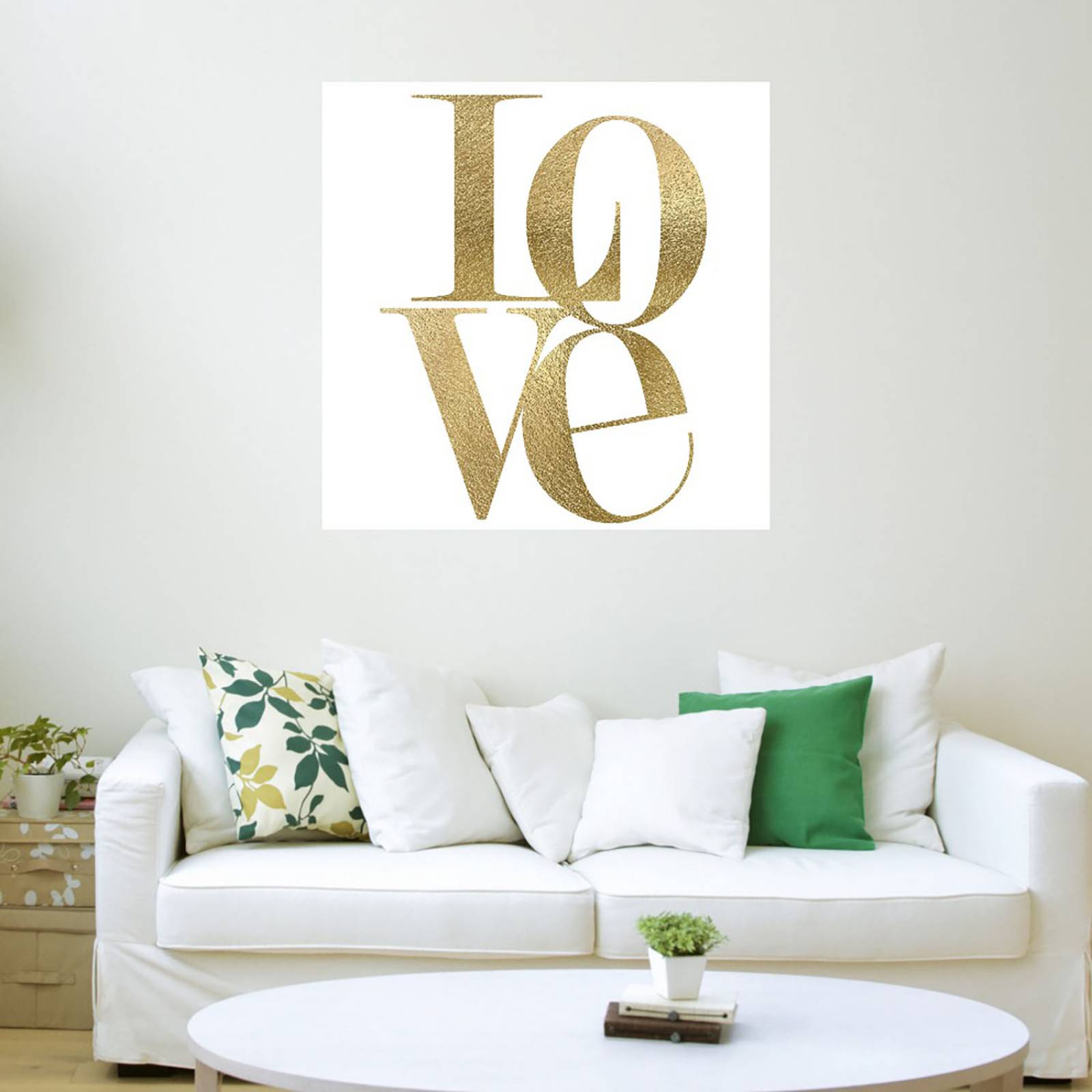 Cuadro Decorativo - Amor dorado - Nikki Chu - 56X56 cm - Arte Frases - Impresión en Lienzo - Fine Art TJ