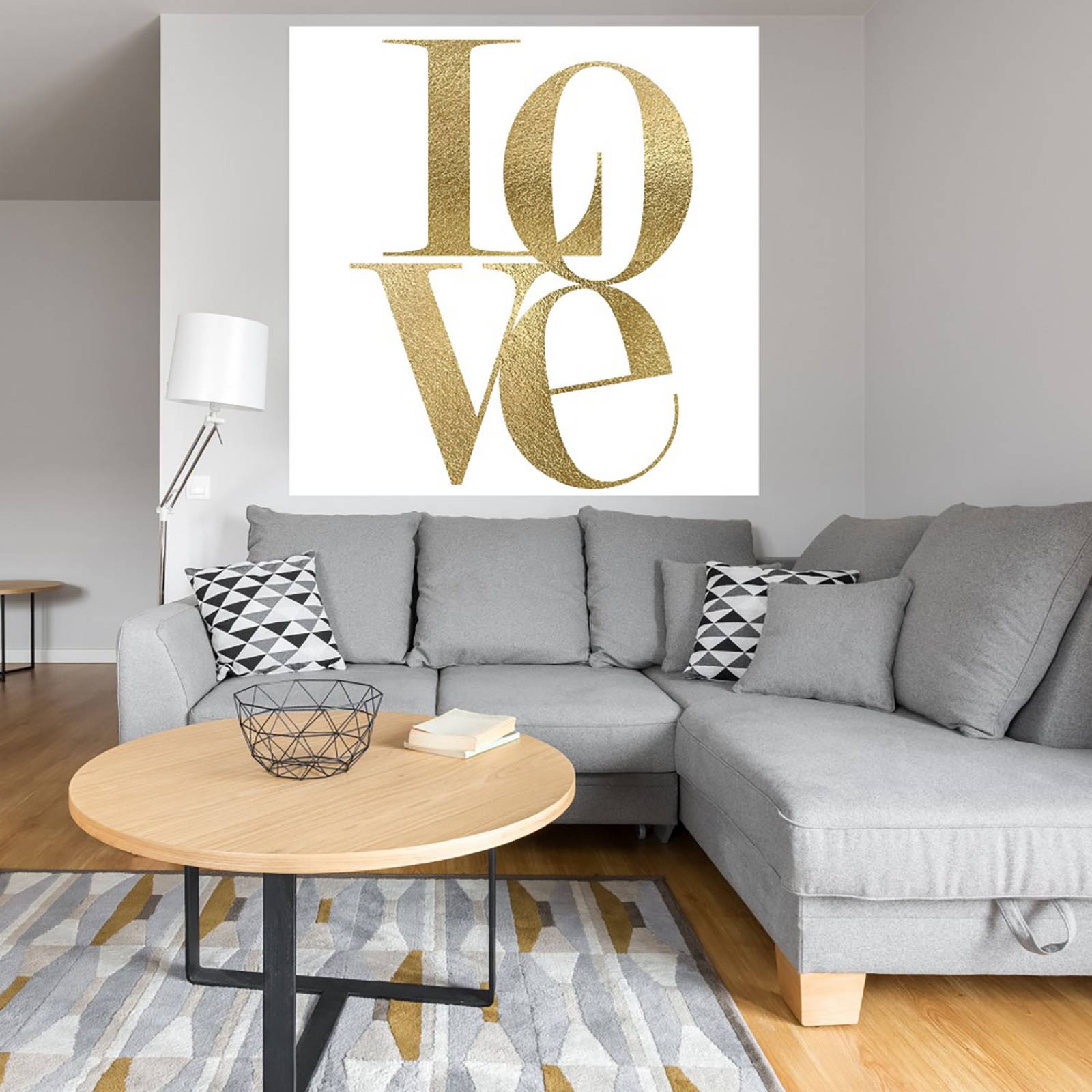 Cuadro Decorativo - Amor dorado - Nikki Chu - 56X56 cm - Arte Frases - Impresión en Lienzo - Fine Art TJ