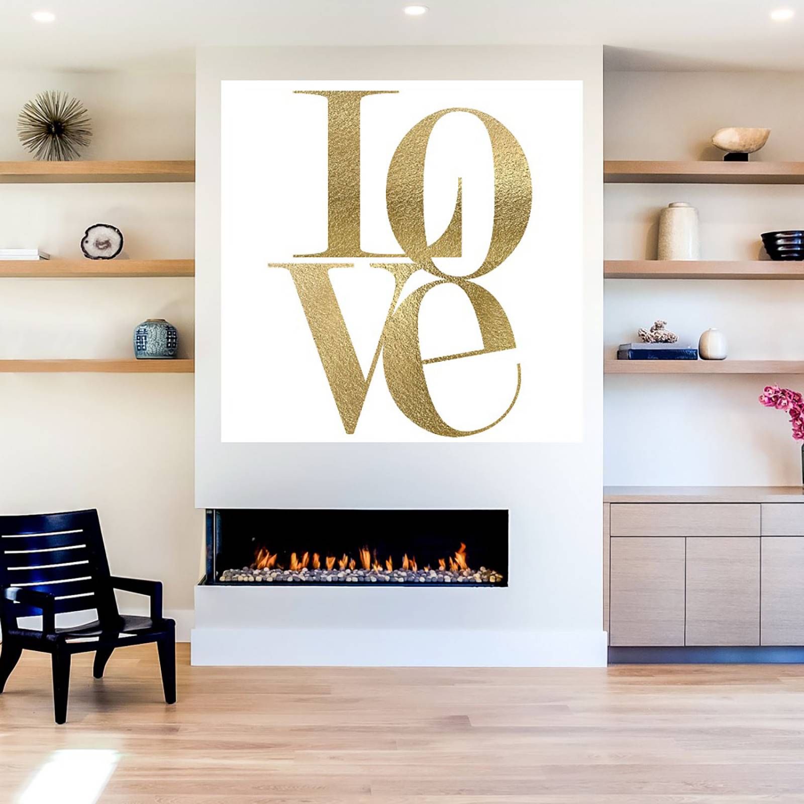 Cuadro Decorativo - Amor dorado - Nikki Chu - 82X82 cm - Arte Frases - Impresión en Lienzo - Fine Art TJ