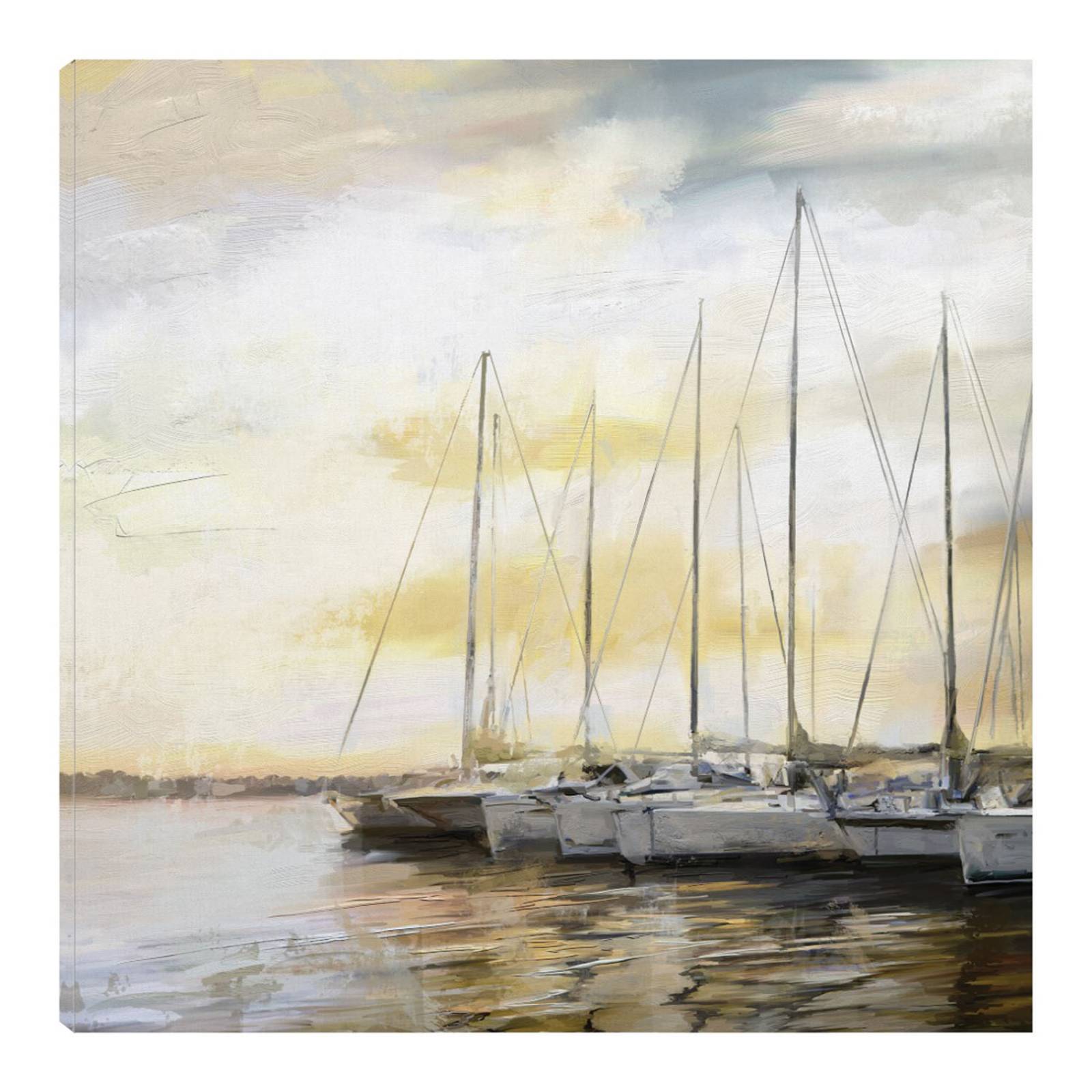 Cuadro Decorativo | Atardecer en el Puerto | Studio Arts | 56X56 Cm | Arte Costa | Impresión en Lienzo | Fine Art TJ