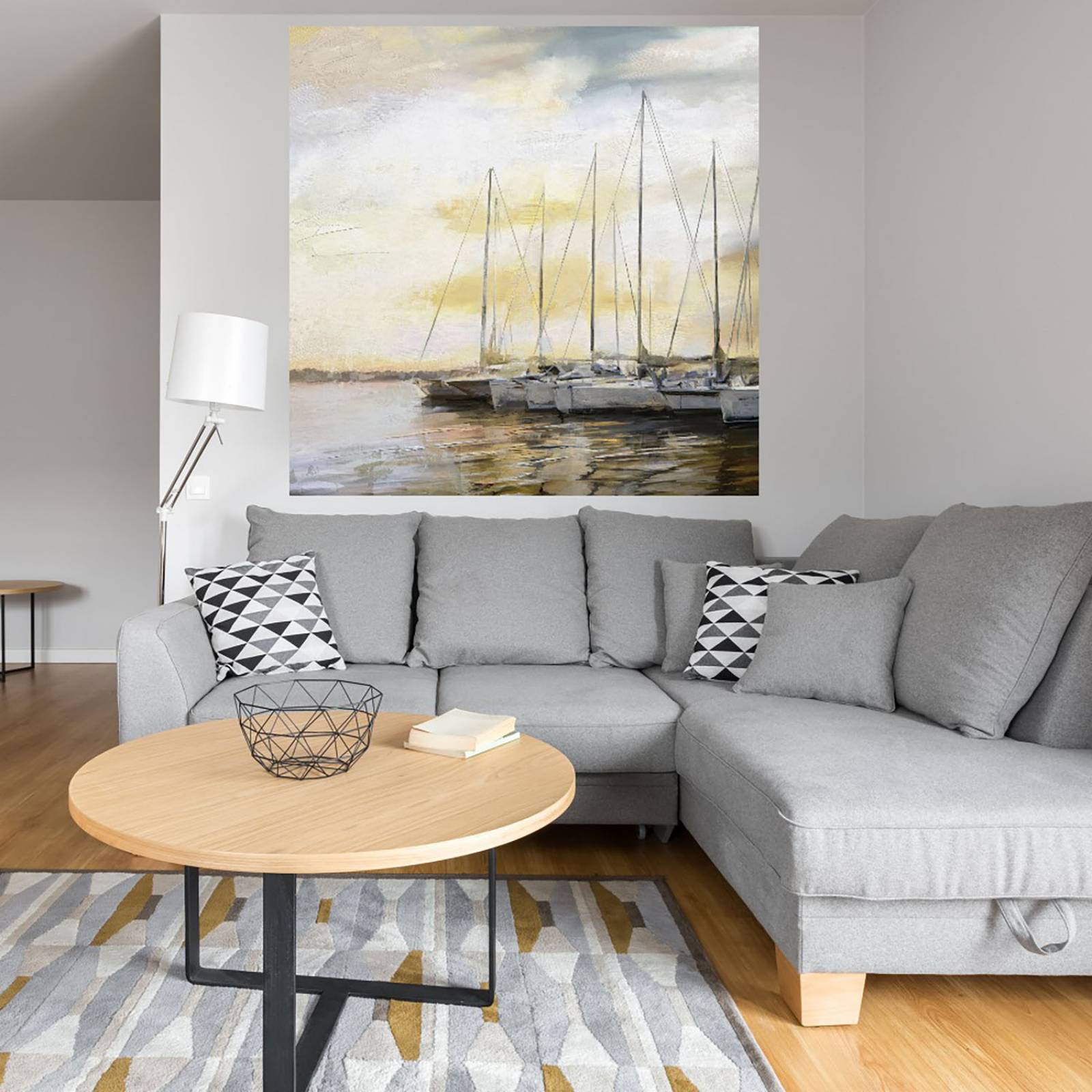Cuadro Decorativo | Atardecer en el Puerto | Studio Arts | 56X56 Cm | Arte Costa | Impresión en Lienzo | Fine Art TJ