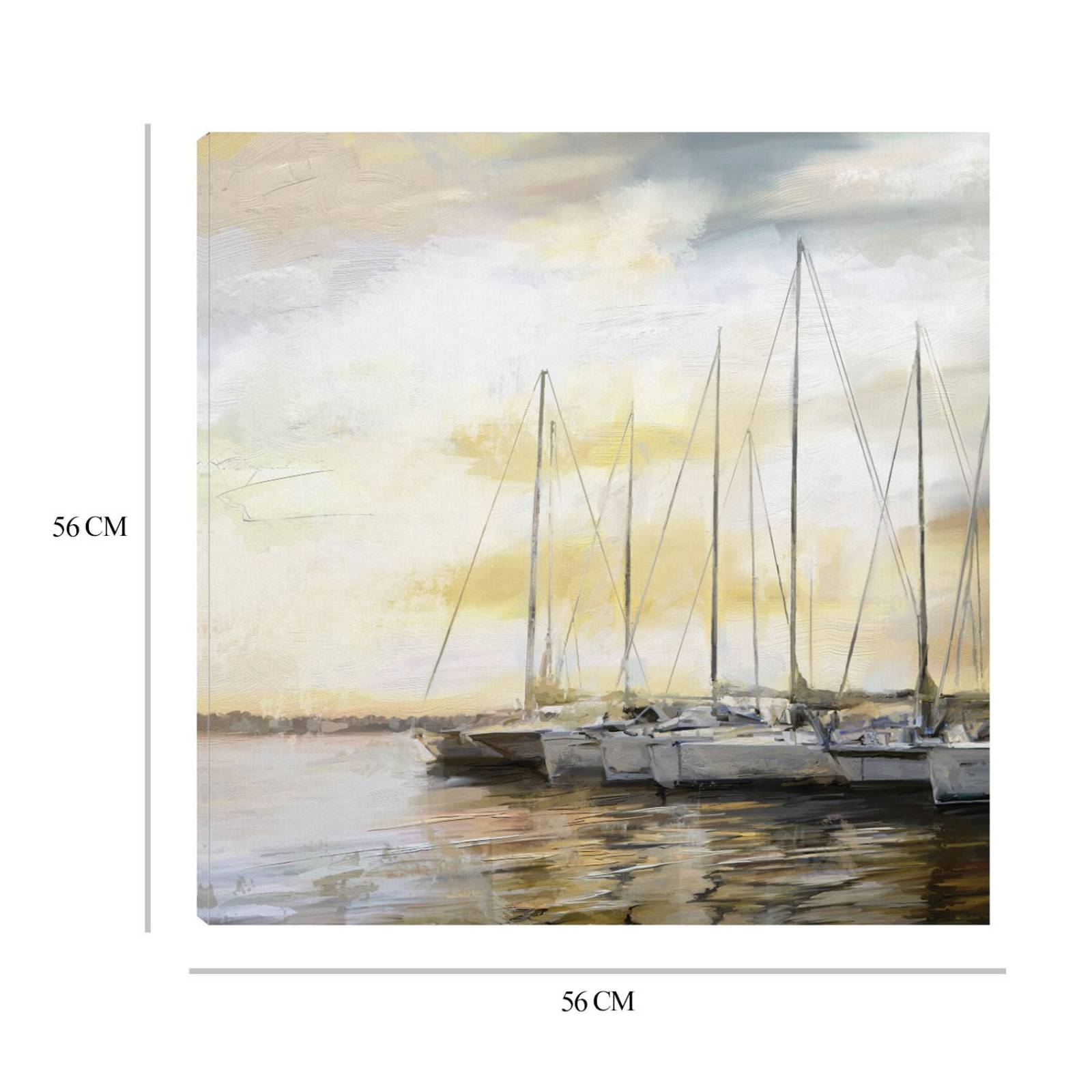 Cuadro Decorativo | Atardecer en el Puerto | Studio Arts | 56X56 Cm | Arte Costa | Impresión en Lienzo | Fine Art TJ
