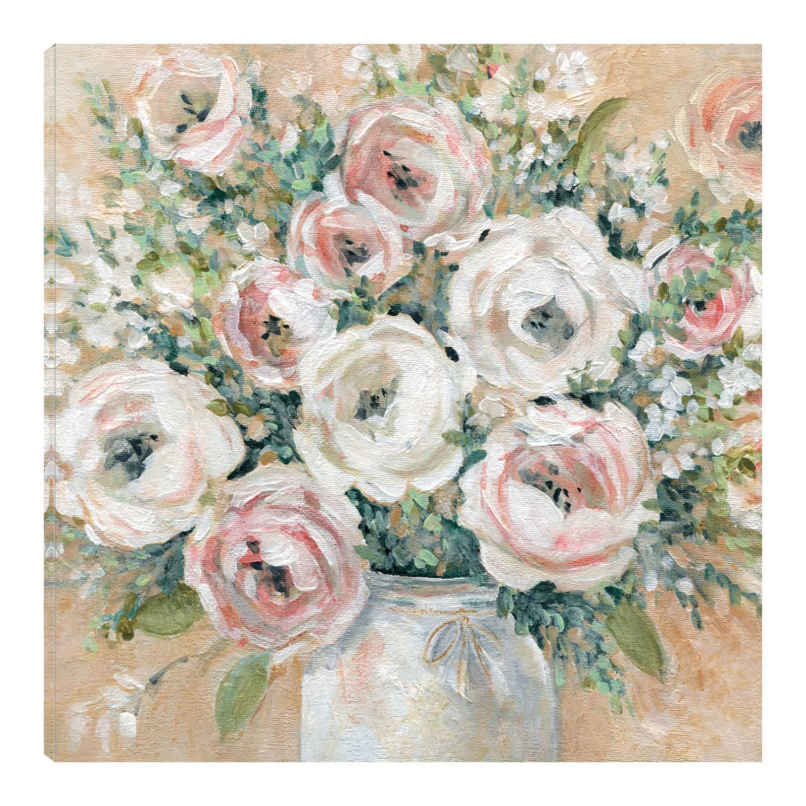 Cuadro Decorativo | Bonito en rosa | Carol Robinson | 56X56 Cm | Arte Floral | Impresión en Lienzo | Fine Art TJ