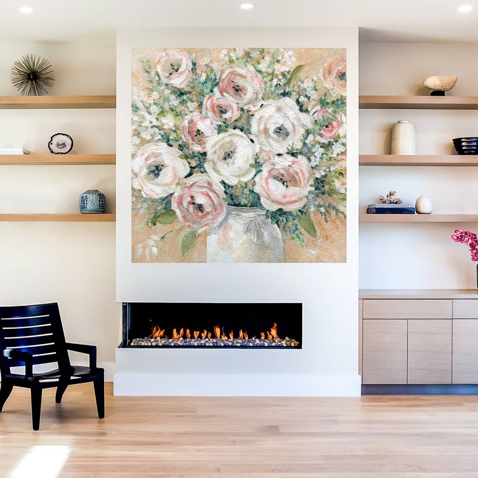 Cuadro Decorativo | Bonito en rosa | Carol Robinson | 56X56 Cm | Arte Floral | Impresión en Lienzo | Fine Art TJ