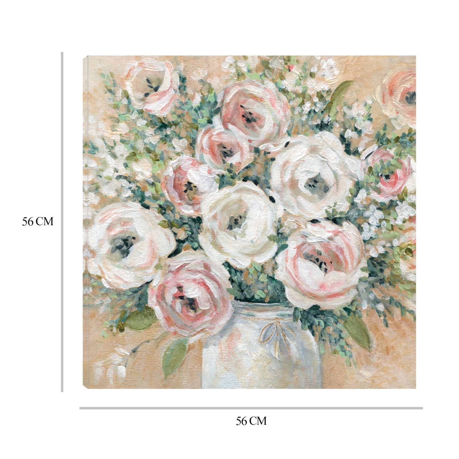 Cuadro Decorativo | Bonito en rosa | Carol Robinson | 56X56 Cm | Arte Floral | Impresión en Lienzo | Fine Art TJ