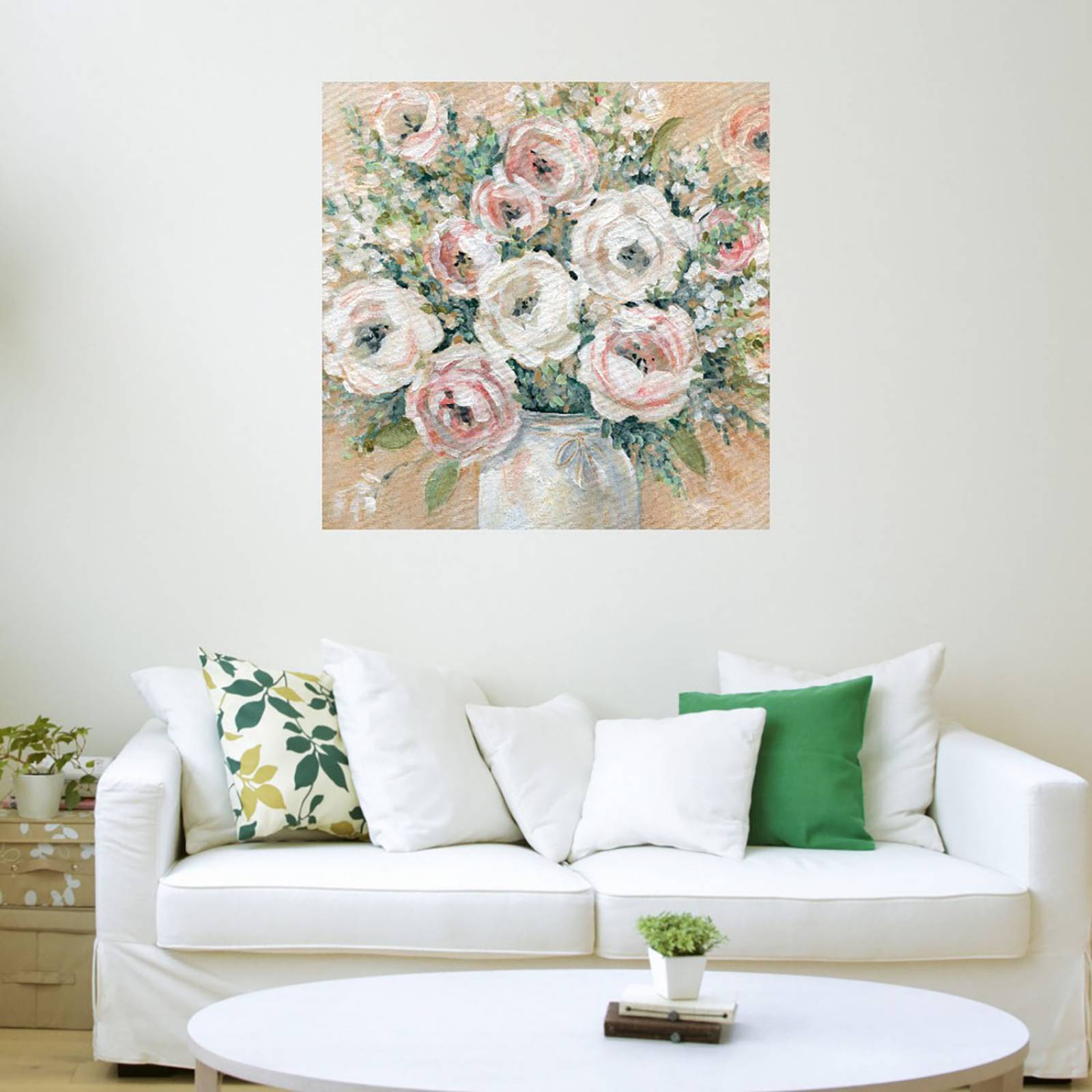 Cuadro Decorativo | Bonito en rosa | Carol Robinson | 94X94 Cm | Arte Floral | Impresión en Lienzo | Fine Art TJ