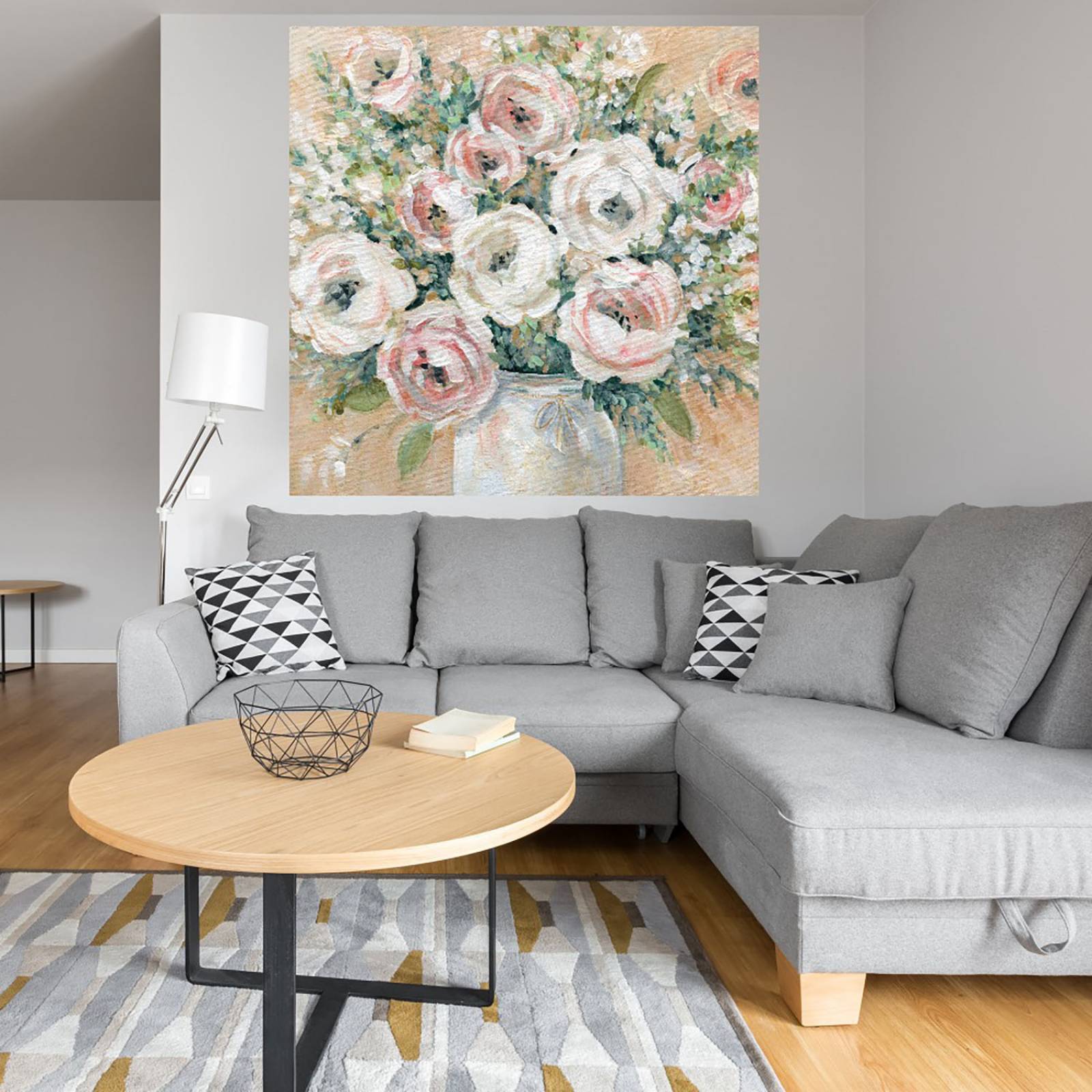 Cuadro Decorativo | Bonito en rosa | Carol Robinson | 94X94 Cm | Arte Floral | Impresión en Lienzo | Fine Art TJ