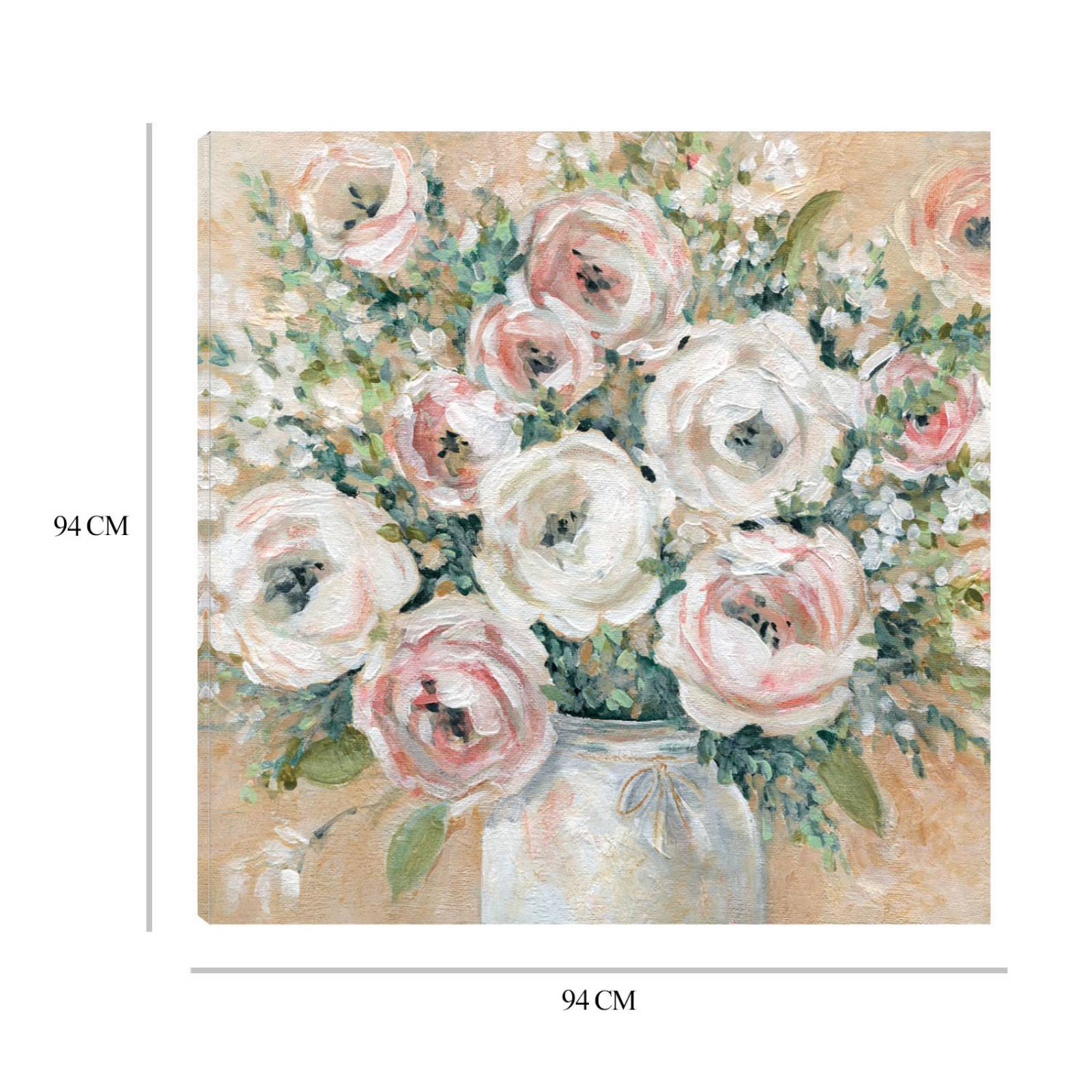 Cuadro Decorativo | Bonito en rosa | Carol Robinson | 94X94 Cm | Arte Floral | Impresión en Lienzo | Fine Art TJ