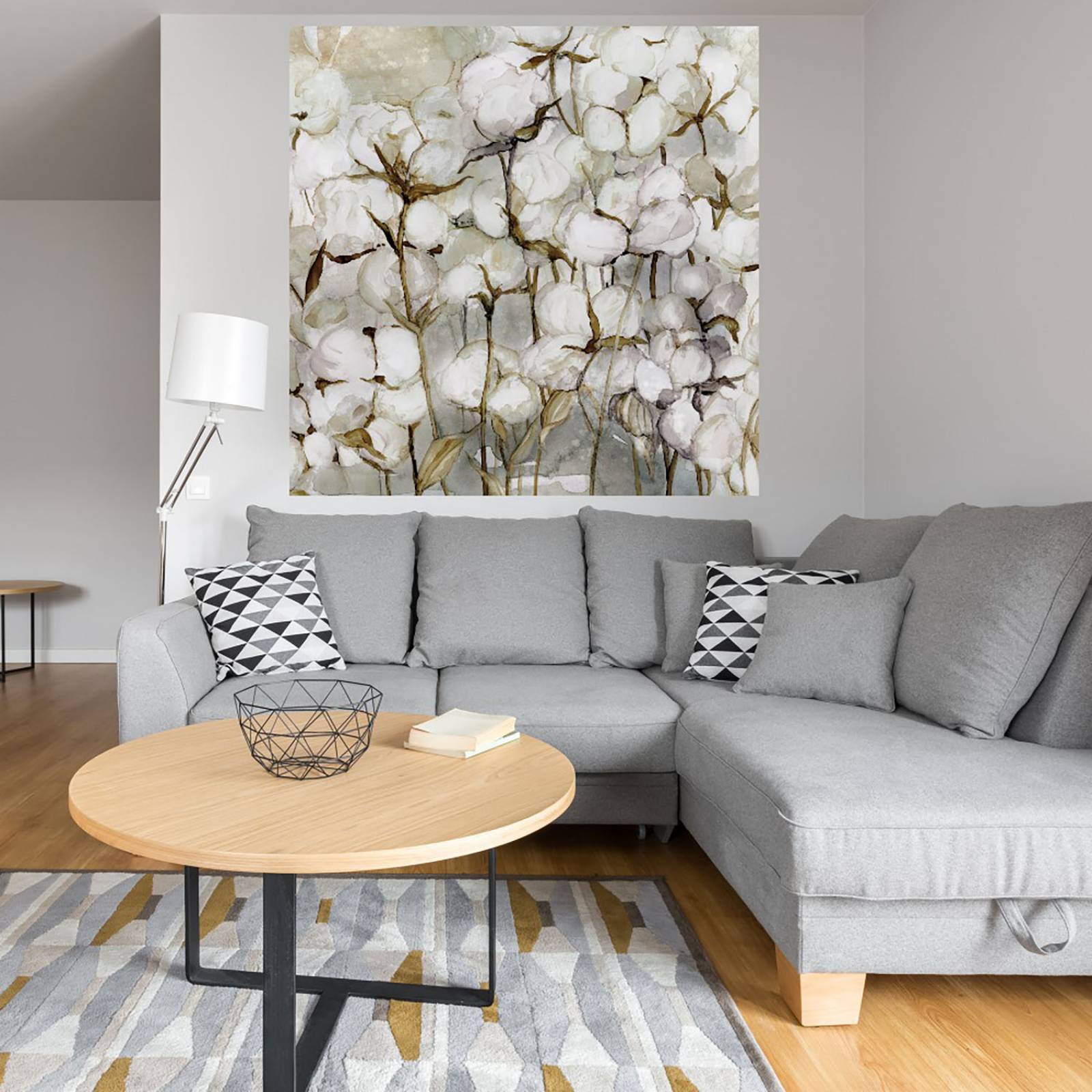 Cuadro Decorativo | Campo de algodón | Carol Robinson | 82X82 Cm | Arte Floral | Impresión en Lienzo | Fine Art TJ