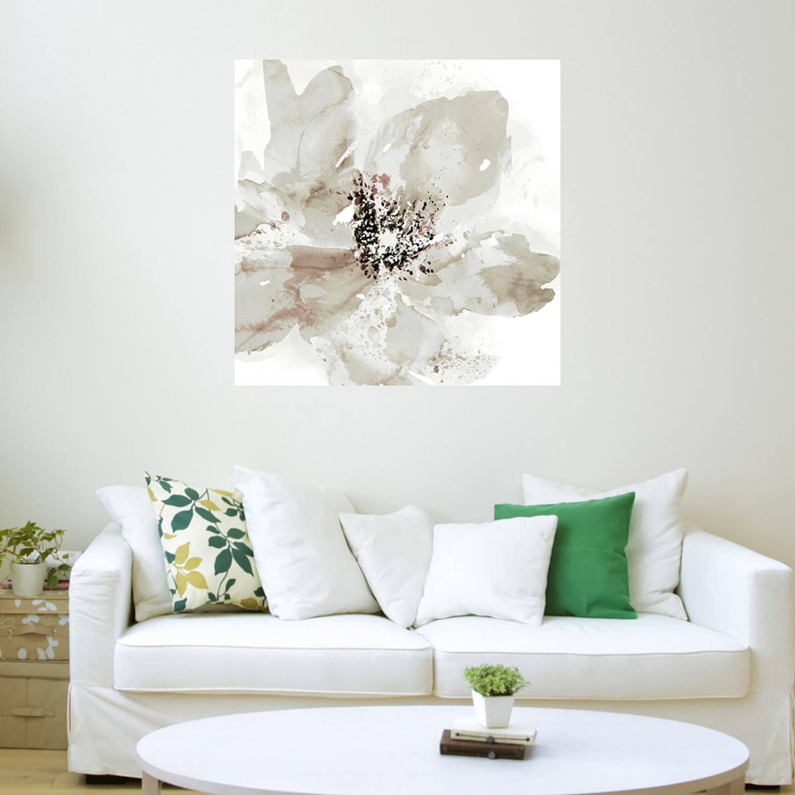 Cuadro Decorativo | Corola Neutral I | Tania Bello | 94X94 Cm | Arte Floral | Impresión en Lienzo | Fine Art TJ
