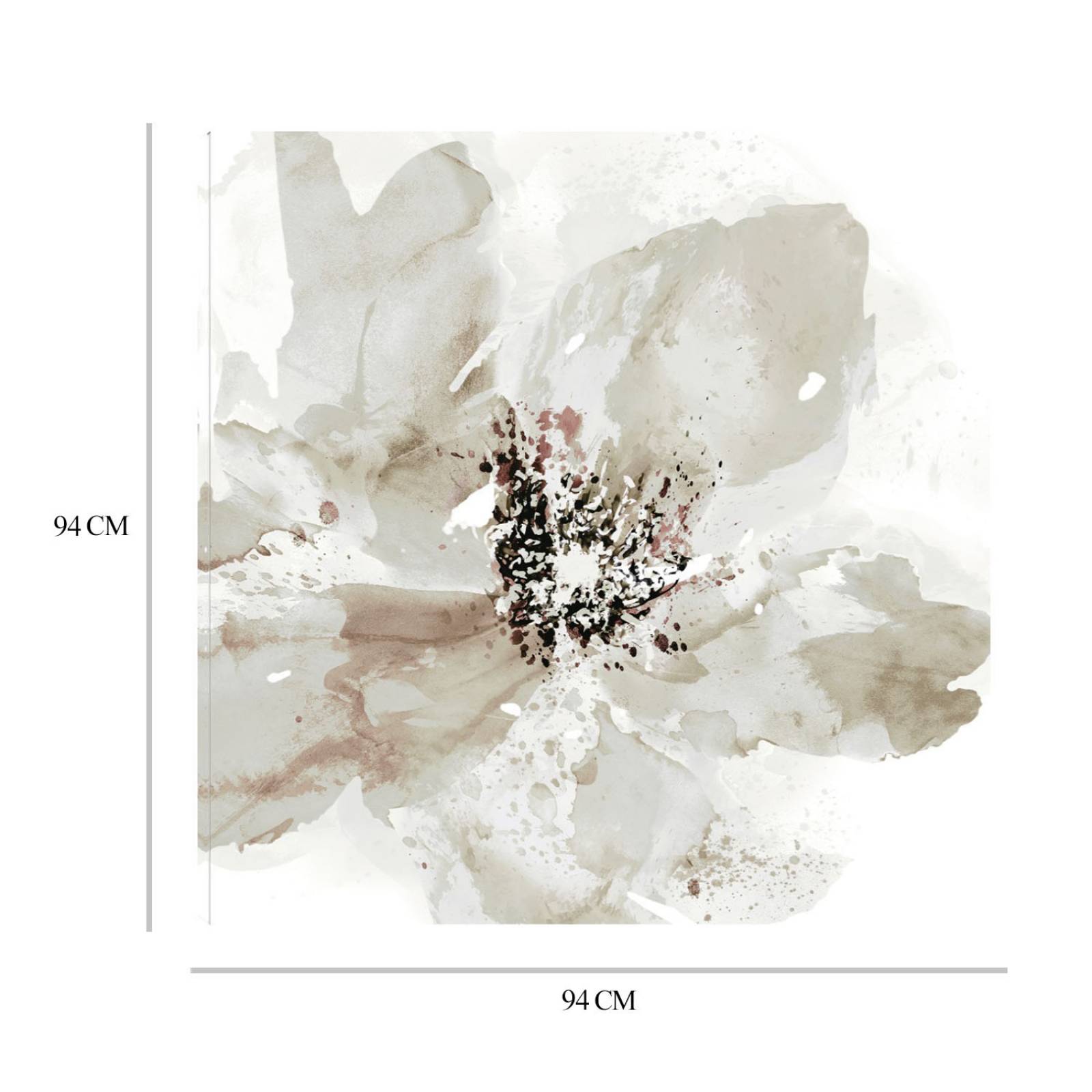 Cuadro Decorativo | Corola Neutral I | Tania Bello | 94X94 Cm | Arte Floral | Impresión en Lienzo | Fine Art TJ
