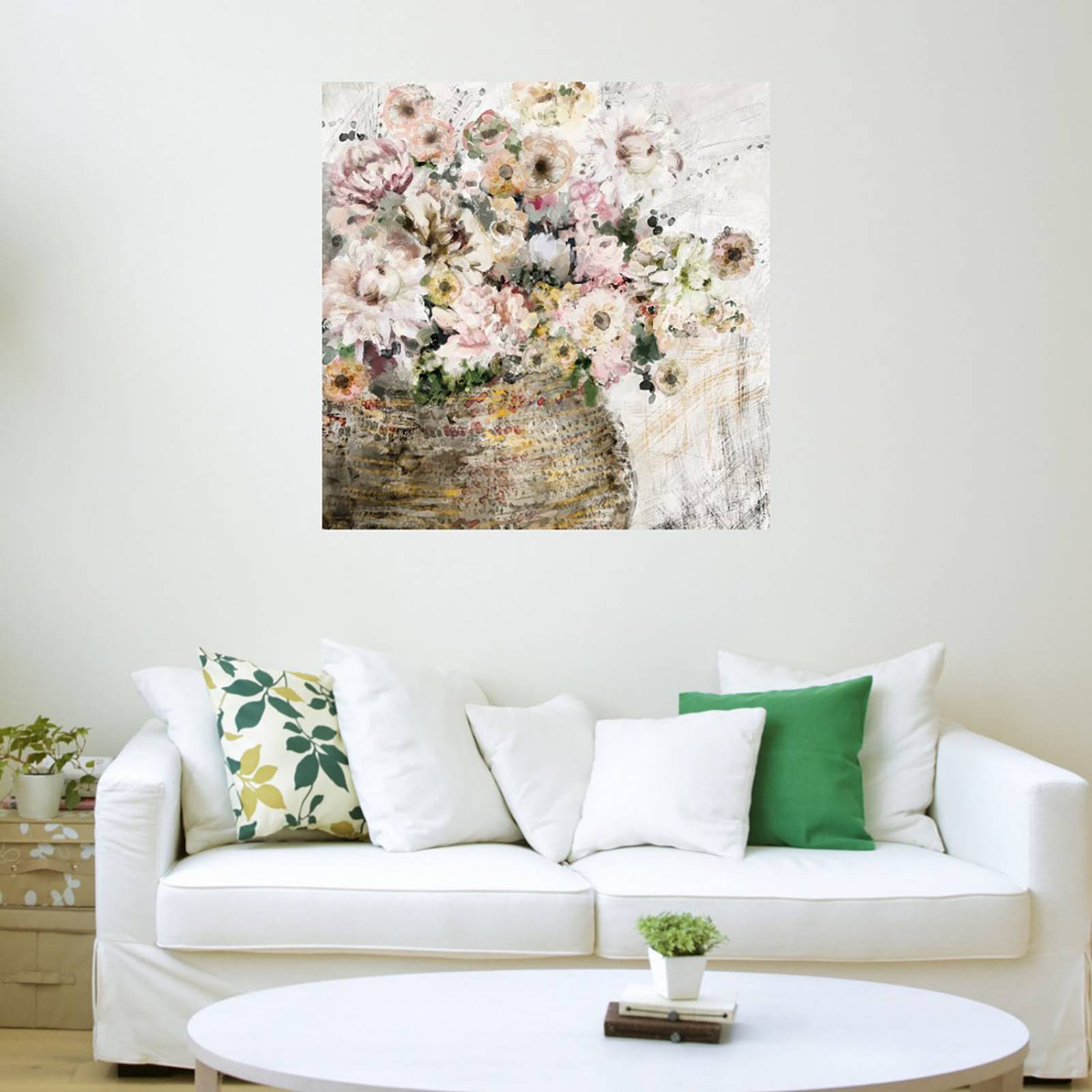Cuadro Decorativo | Cortijo fresco | Studio Arts | 56X56 Cm | Arte Floral | Impresión en Lienzo | Fine Art TJ