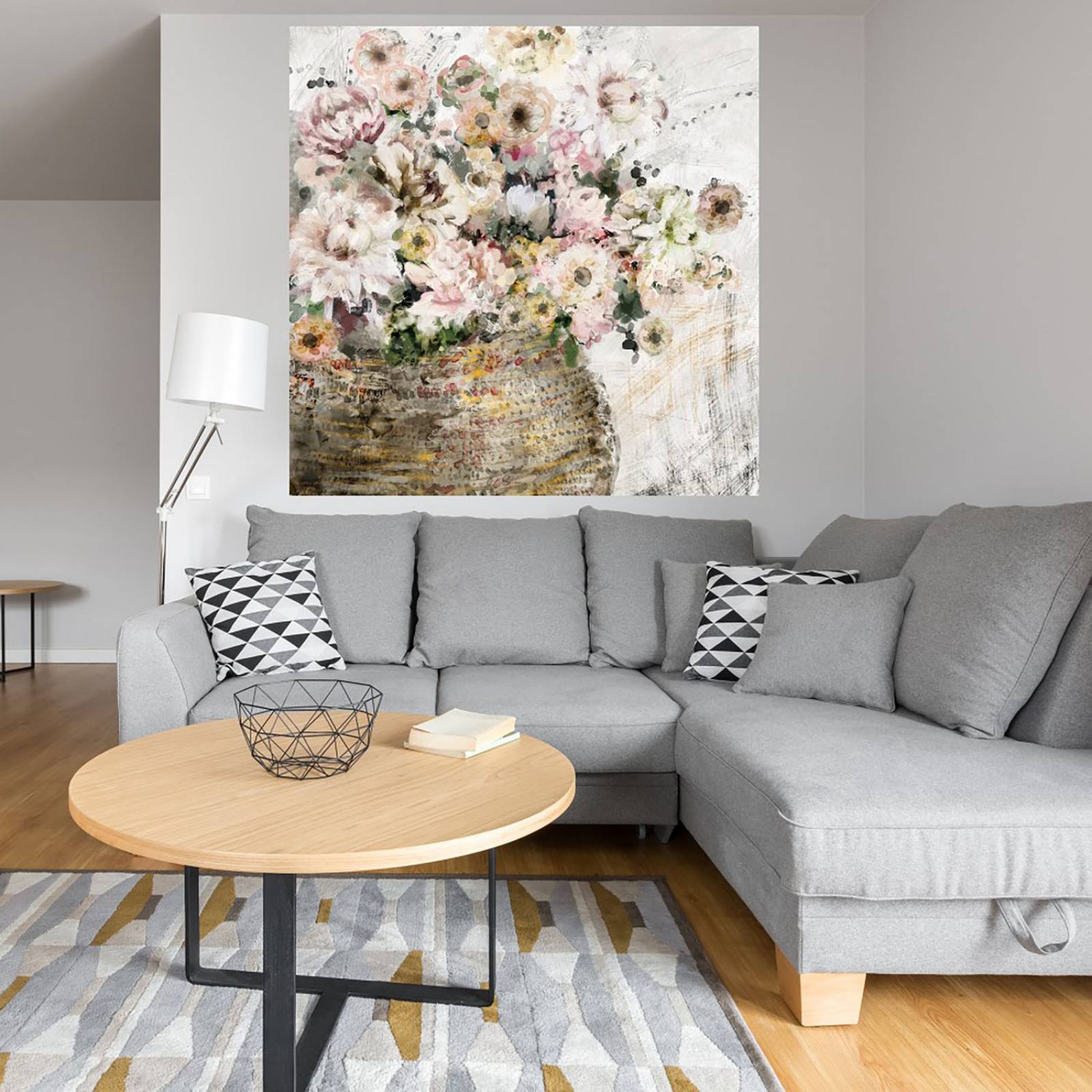 Cuadro Decorativo | Cortijo fresco | Studio Arts | 56X56 Cm | Arte Floral | Impresión en Lienzo | Fine Art TJ