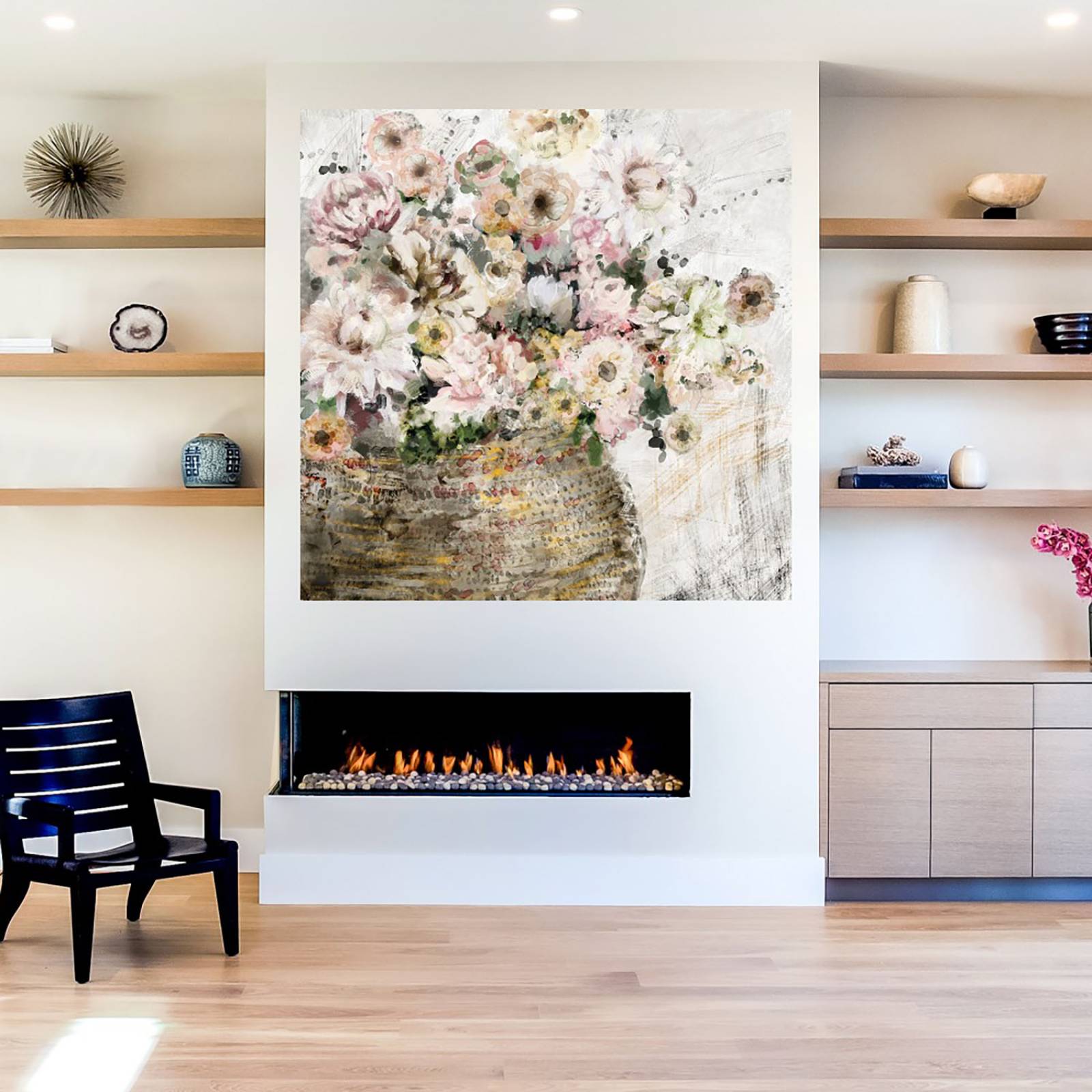 Cuadro Decorativo | Cortijo fresco | Studio Arts | 56X56 Cm | Arte Floral | Impresión en Lienzo | Fine Art TJ