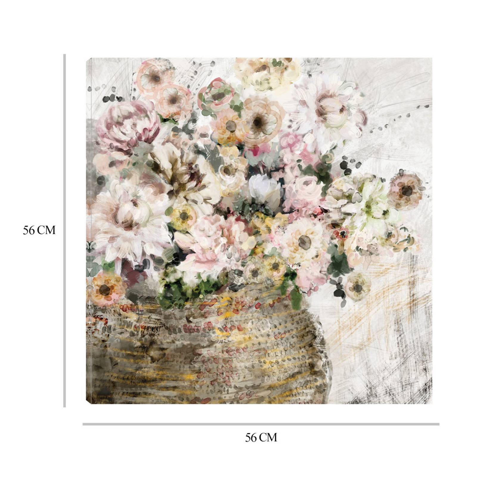 Cuadro Decorativo | Cortijo fresco | Studio Arts | 56X56 Cm | Arte Floral | Impresión en Lienzo | Fine Art TJ