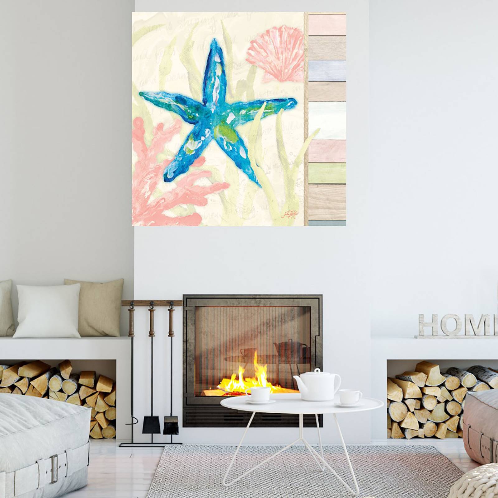 Cuadro Decorativo | Costa en Pastel III | Julie DeRice | 94X94 Cm | Arte Animales | Impresión en Lienzo | Fine Art TJ