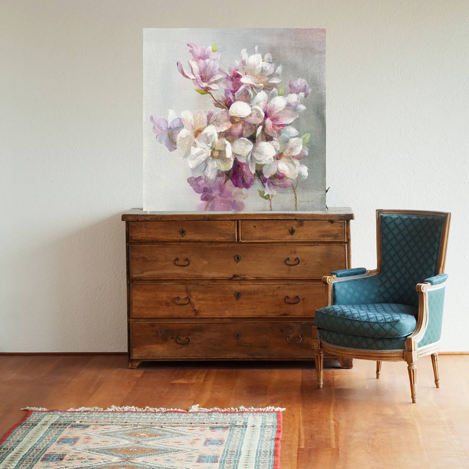 Cuadro Decorativo | Dulce magnolia | Danhui Nai | 56X56 Cm | Arte Floral | Impresión en Lienzo | Fine Art TJ