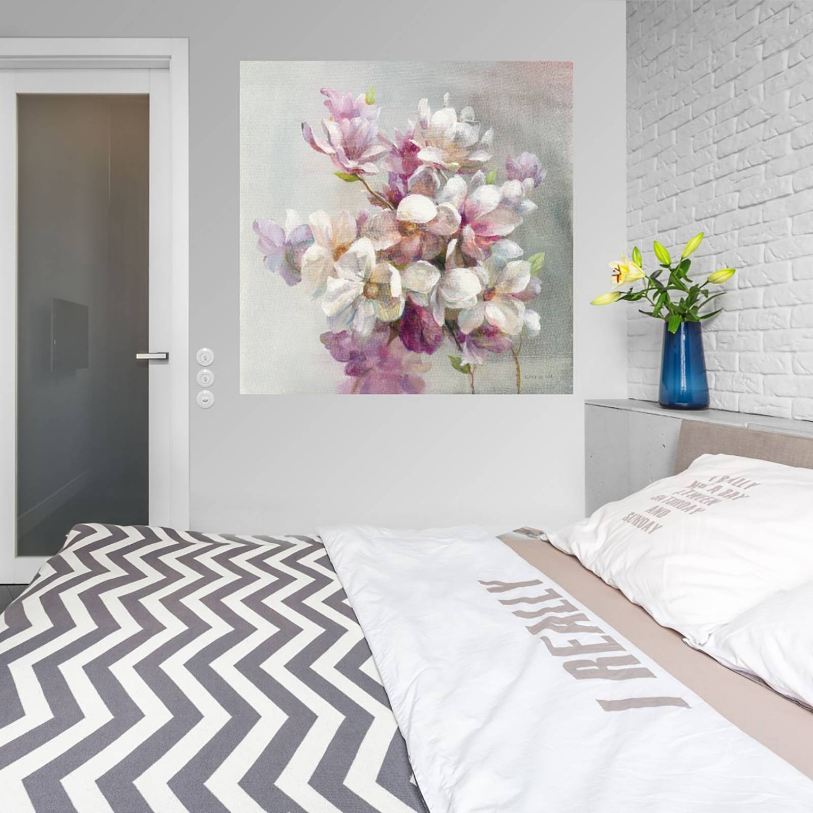 Cuadro Decorativo | Dulce magnolia | Danhui Nai | 56X56 Cm | Arte Floral | Impresión en Lienzo | Fine Art TJ