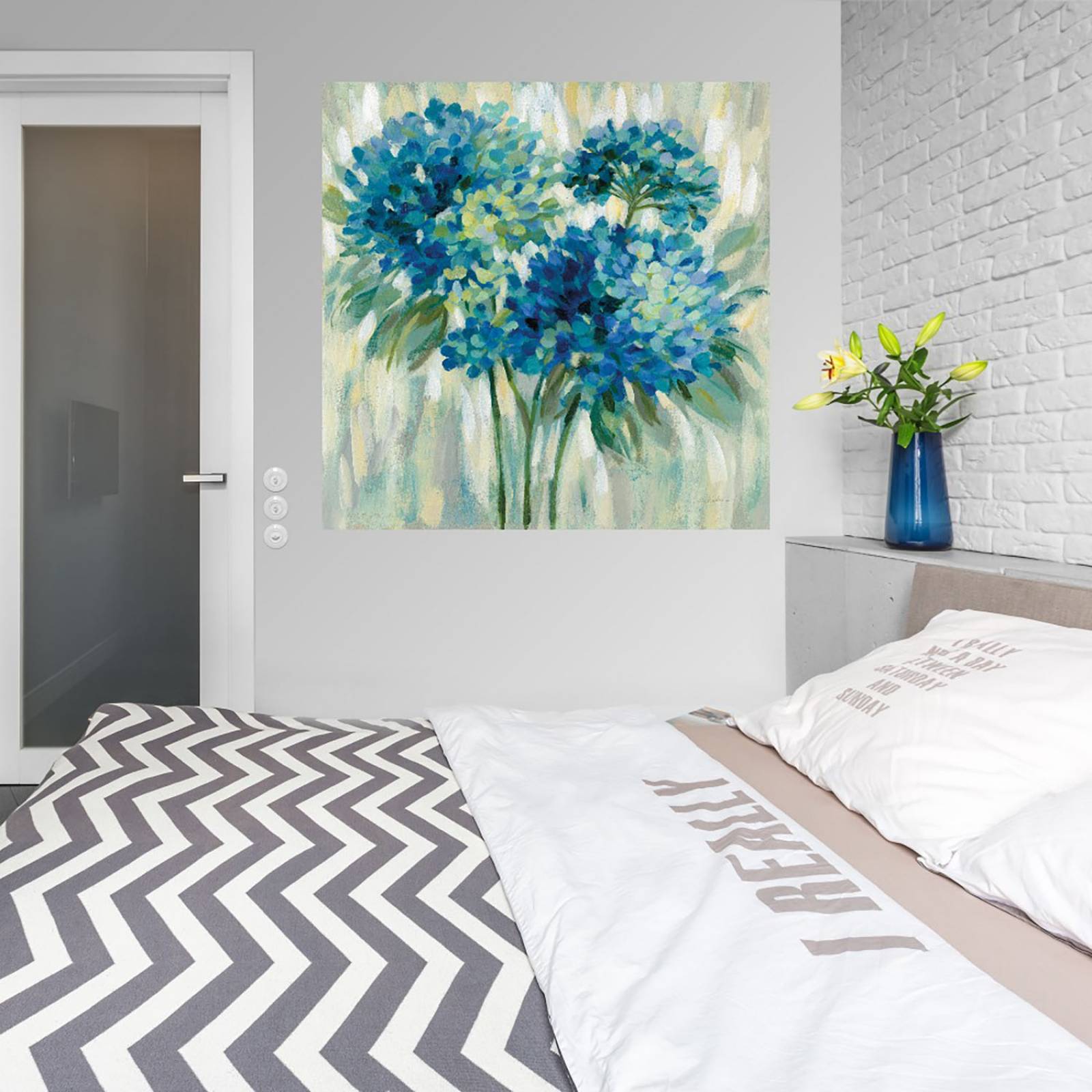 Cuadro Decorativo | Estallido de hortensias | Silvia Vassileva | 94X94 Cm | Arte Floral | Impresión en Lienzo | Fine Art TJ