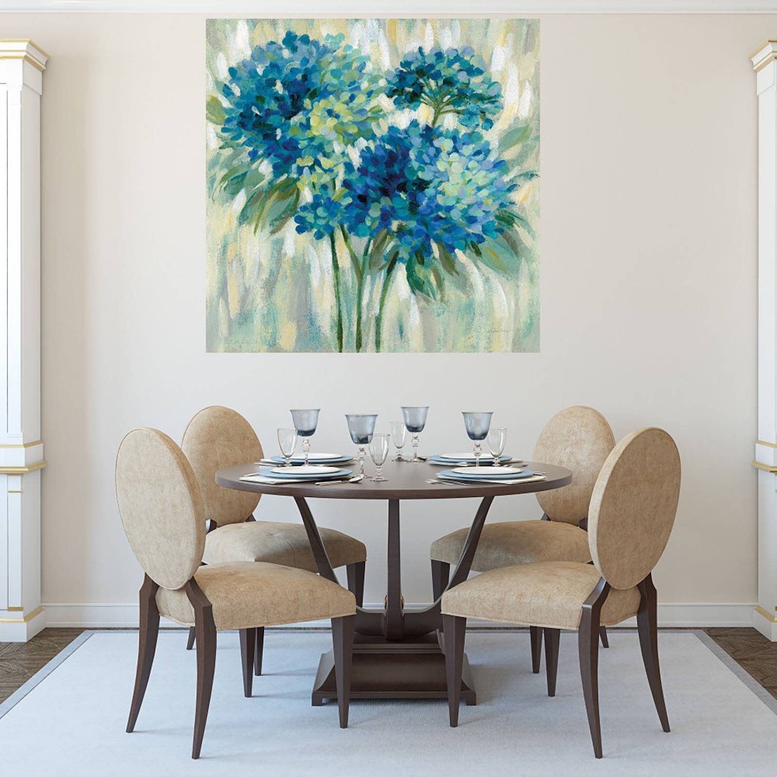 Cuadro Decorativo | Estallido de hortensias | Silvia Vassileva | 94X94 Cm | Arte Floral | Impresión en Lienzo | Fine Art TJ
