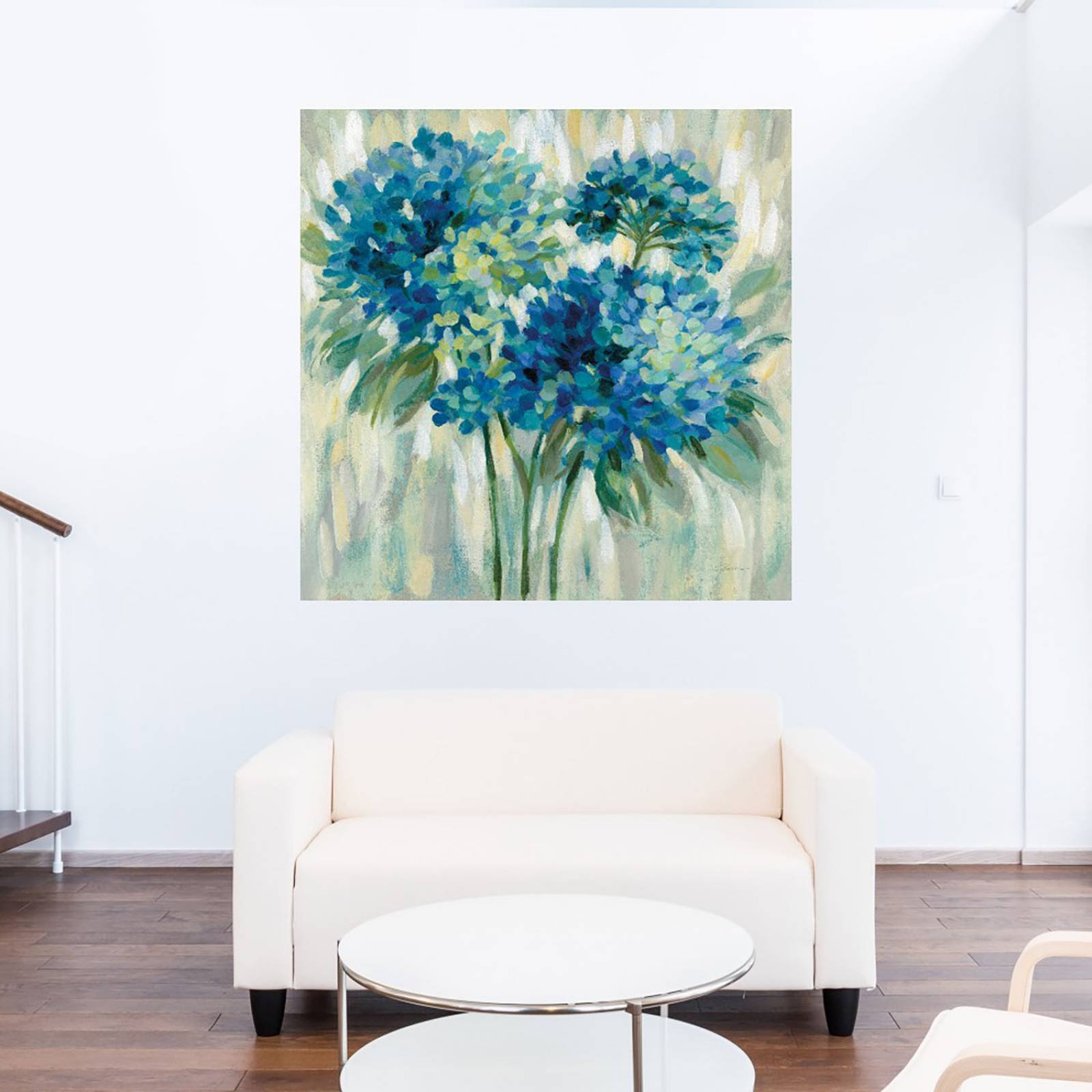 Cuadro Decorativo | Estallido de hortensias | Silvia Vassileva | 94X94 Cm | Arte Floral | Impresión en Lienzo | Fine Art TJ