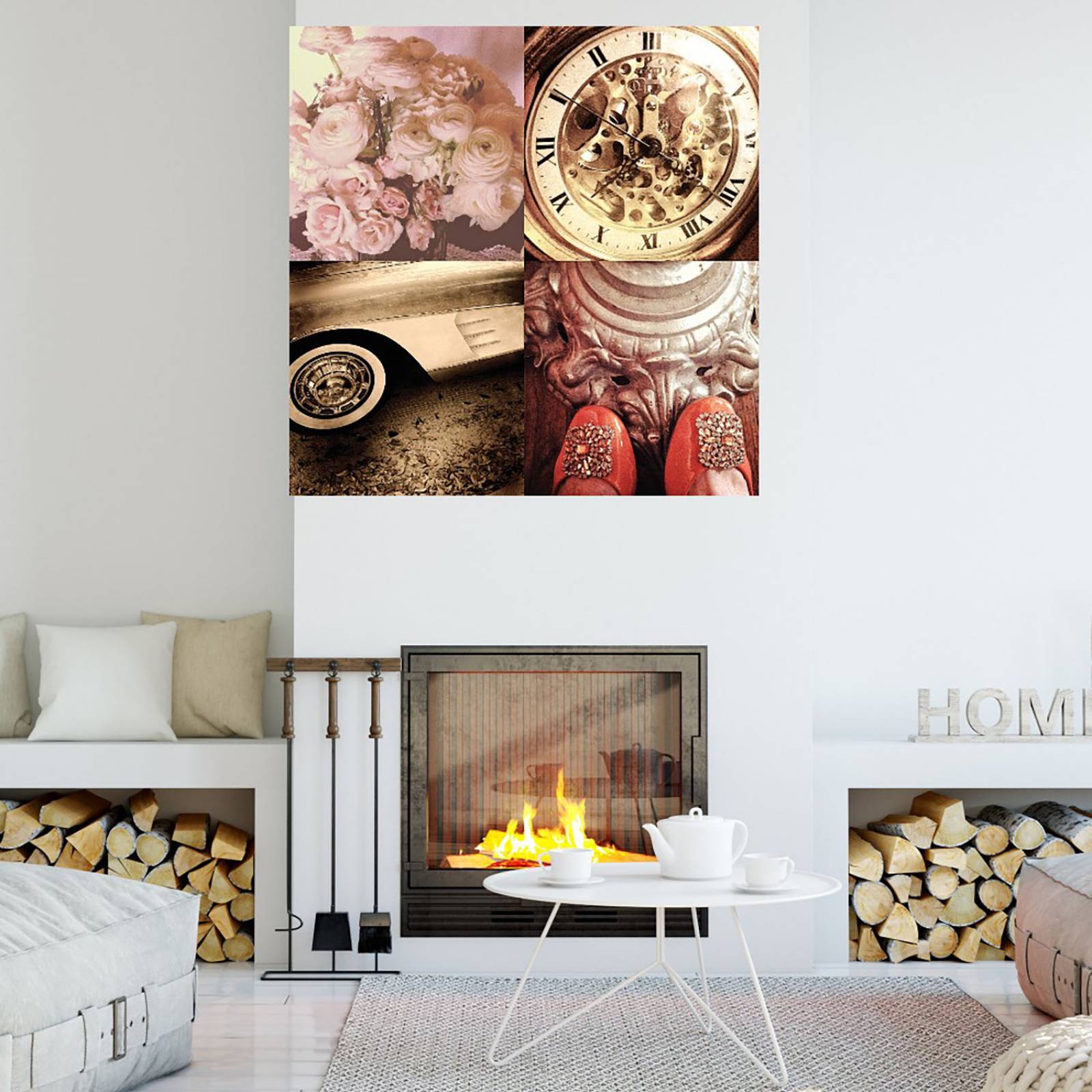 Cuadro Decorativo | Estilo vintage I | Acosta | 82X82 Cm | Arte Moderno | Impresión en Lienzo | Fine Art TJ