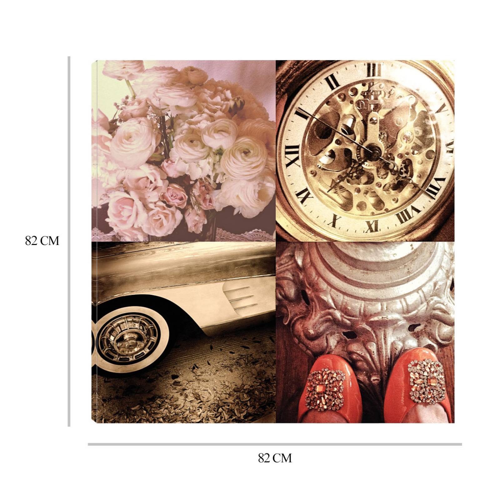 Cuadro Decorativo | Estilo vintage I | Acosta | 82X82 Cm | Arte Moderno | Impresión en Lienzo | Fine Art TJ