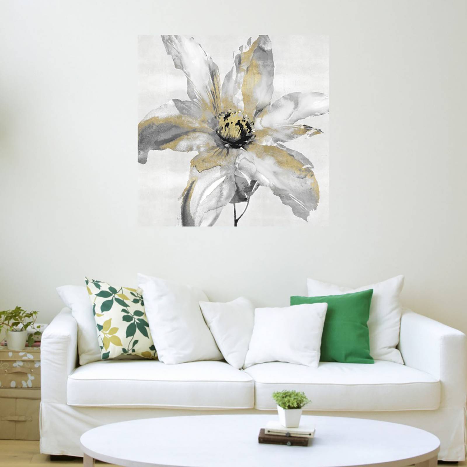 Cuadro Decorativo | Flor de corazón de oro | Tania Bello | 82X82 Cm | Arte Floral | Impresión en Lienzo | Fine Art TJ