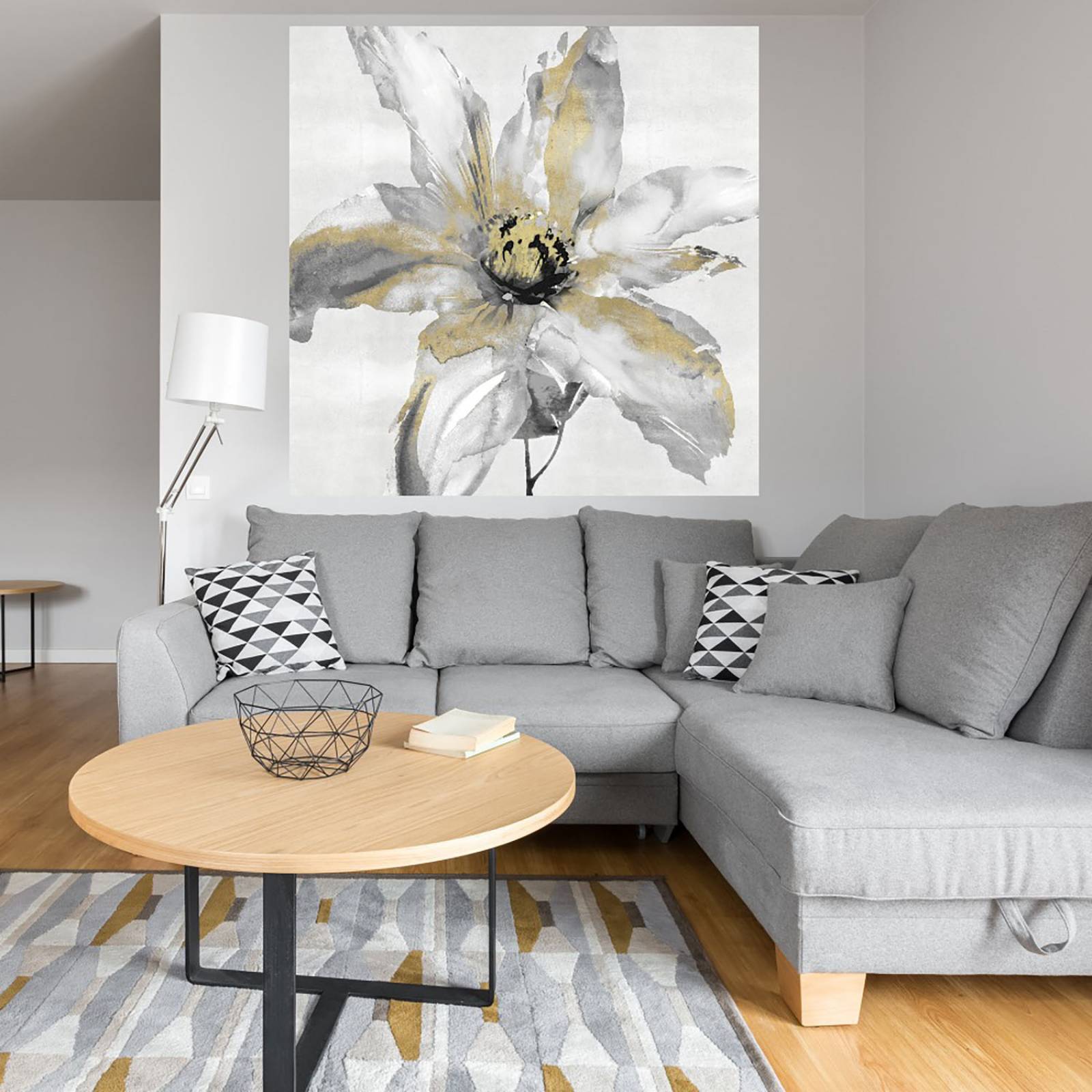 Cuadro Decorativo | Flor de corazón de oro | Tania Bello | 82X82 Cm | Arte Floral | Impresión en Lienzo | Fine Art TJ