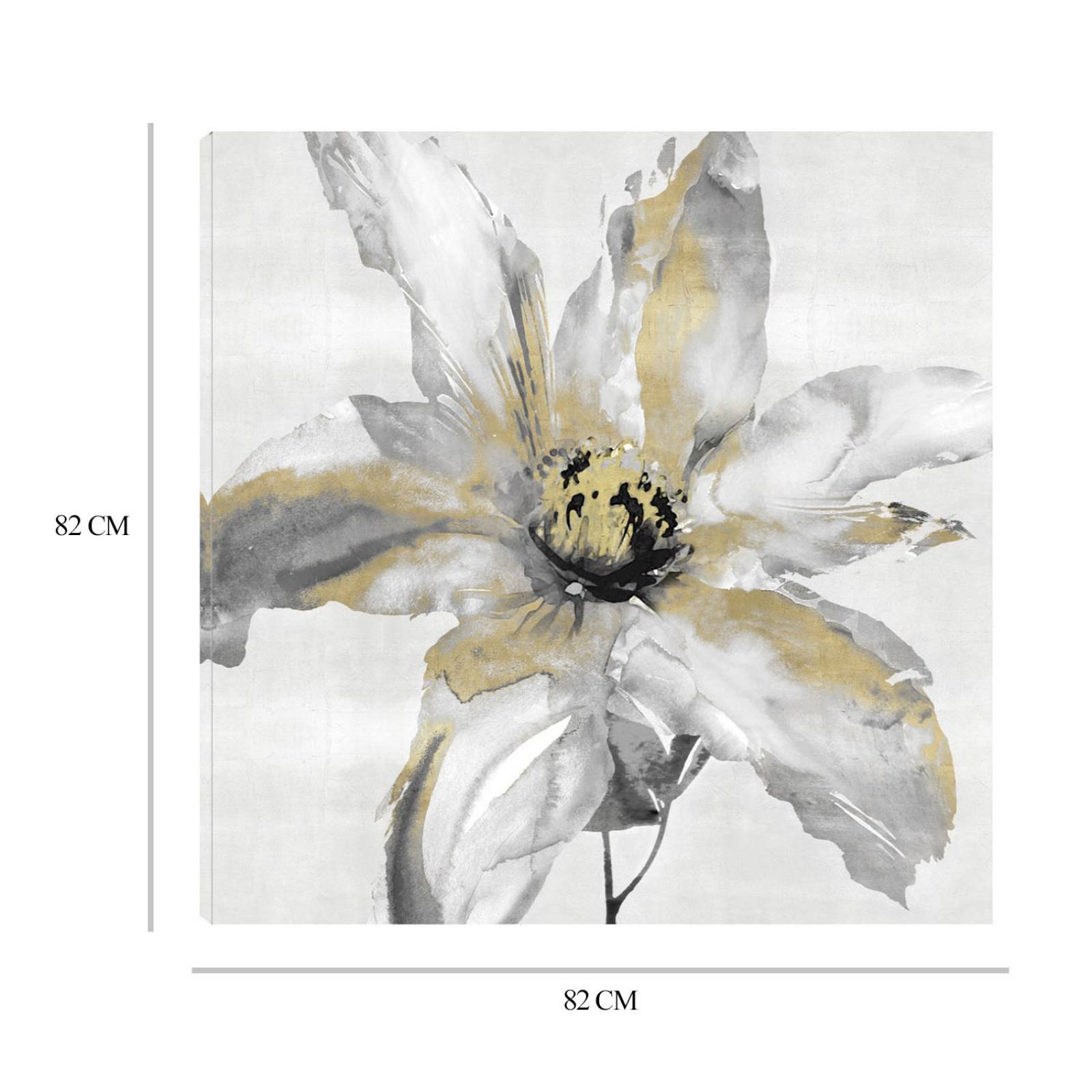 Cuadro Decorativo | Flor de corazón de oro | Tania Bello | 82X82 Cm | Arte Floral | Impresión en Lienzo | Fine Art TJ