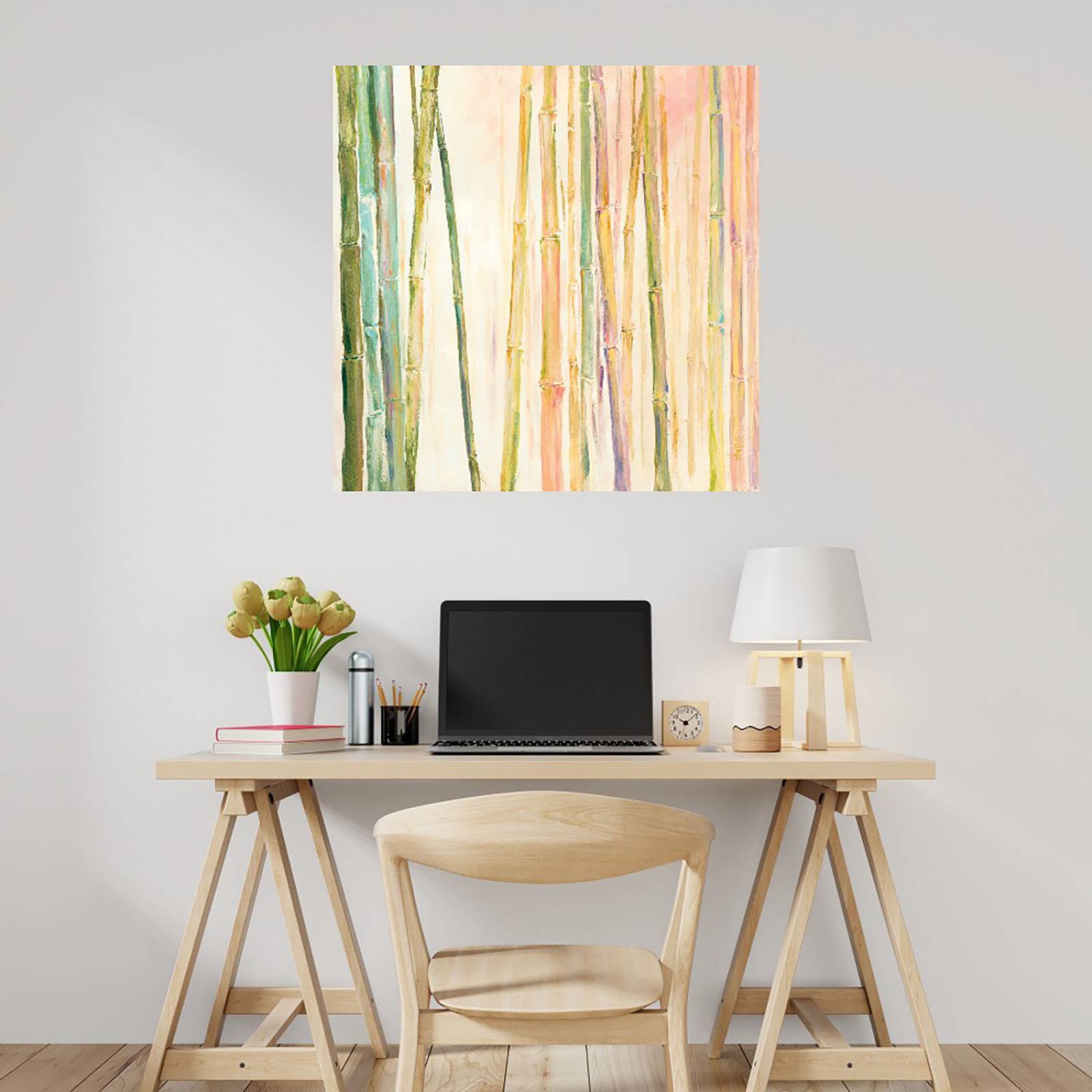 Cuadro Decorativo | Bambú II | Dina D'Argo | 56X56 Cm | Arte Floral | Impresión en Lienzo | Fine Art TJ