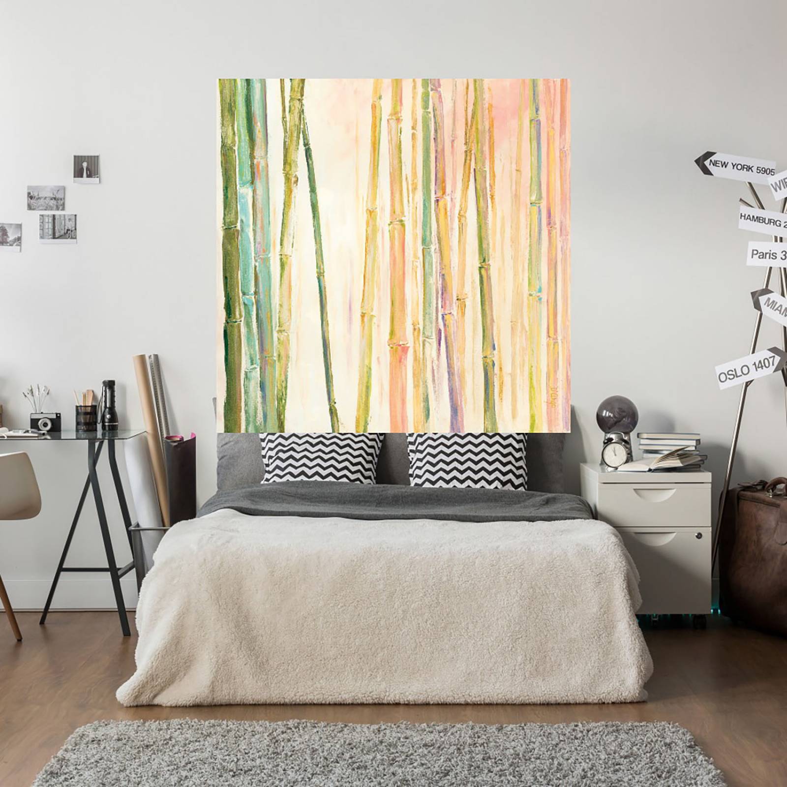 Cuadro Decorativo | Bambú II | Dina D'Argo | 56X56 Cm | Arte Floral | Impresión en Lienzo | Fine Art TJ