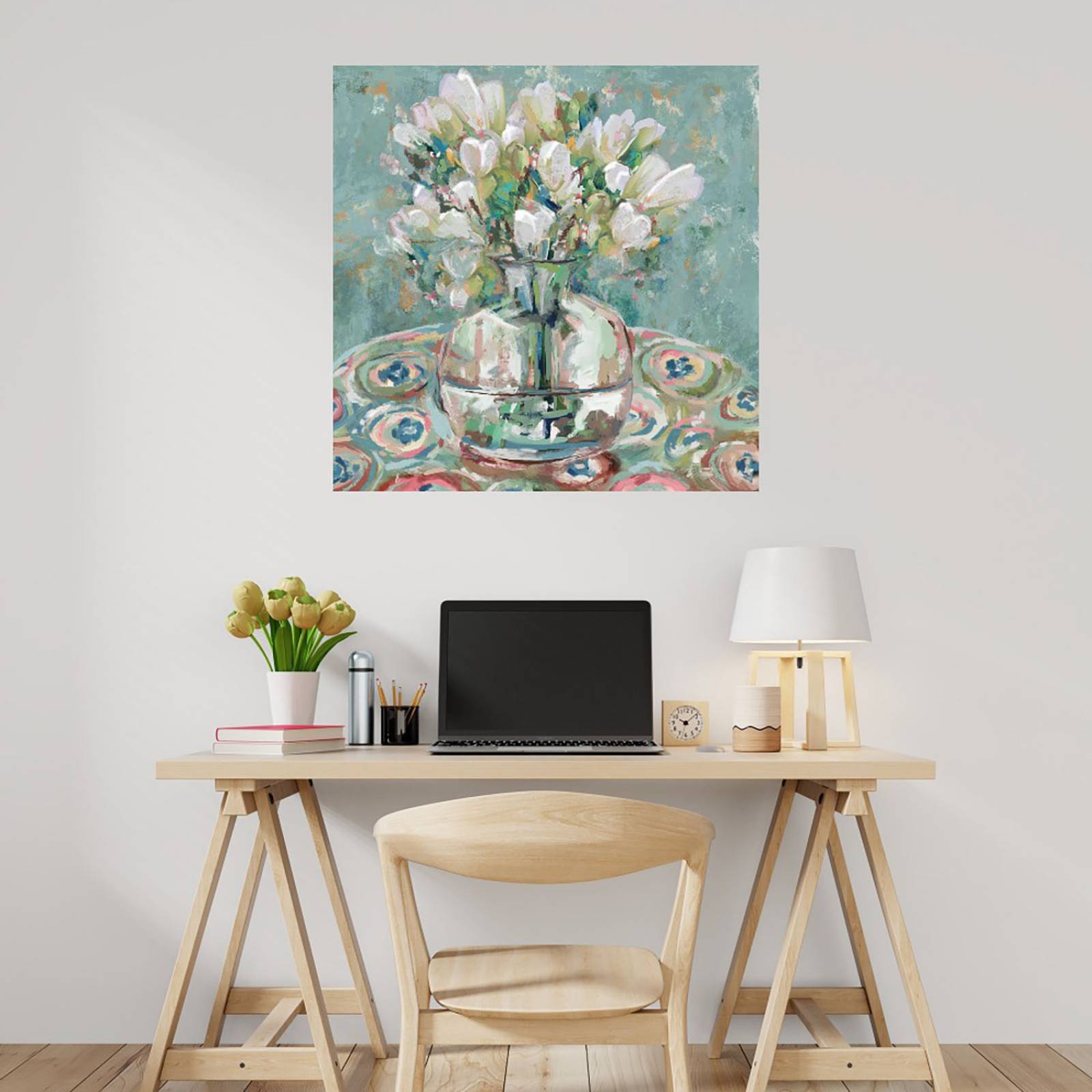 Cuadro Decorativo | Barcelona | Studio Arts | 94X94 Cm | Arte Florero | Impresión en Lienzo | Fine Art TJ