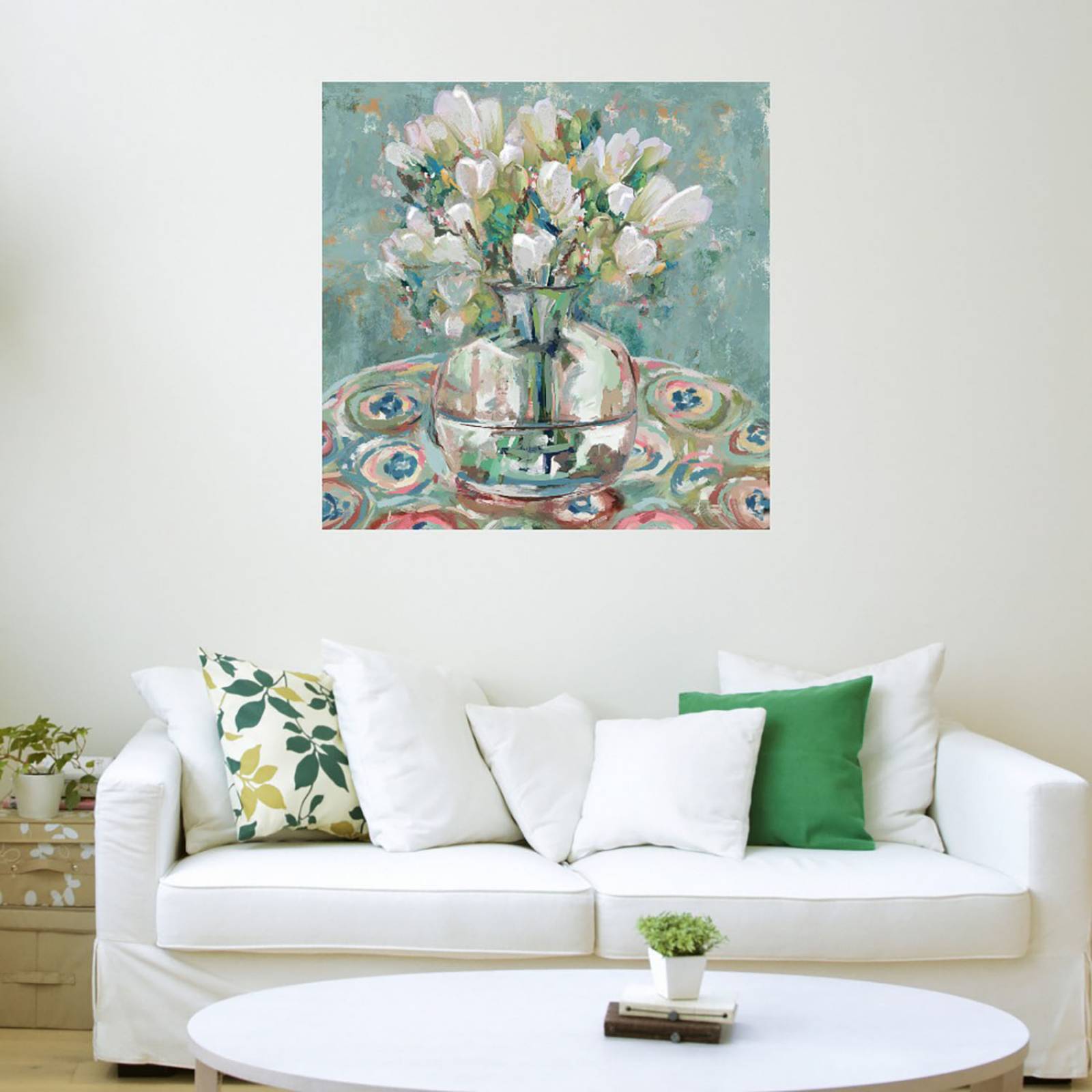 Cuadro Decorativo | Barcelona | Studio Arts | 122X122 Cm | Arte Florero | Impresión en Lienzo | Fine Art TJ