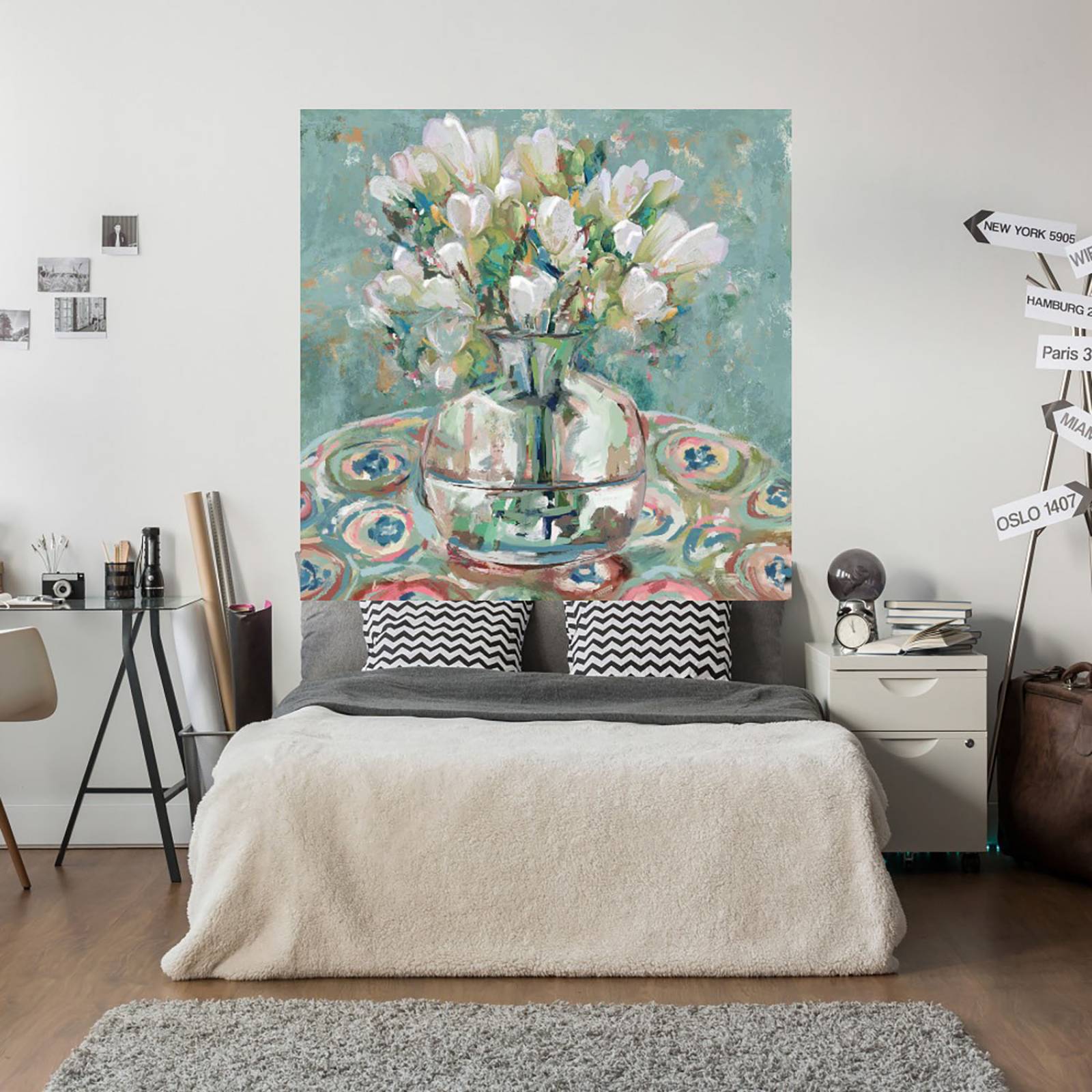 Cuadro Decorativo | Barcelona | Studio Arts | 122X122 Cm | Arte Florero | Impresión en Lienzo | Fine Art TJ