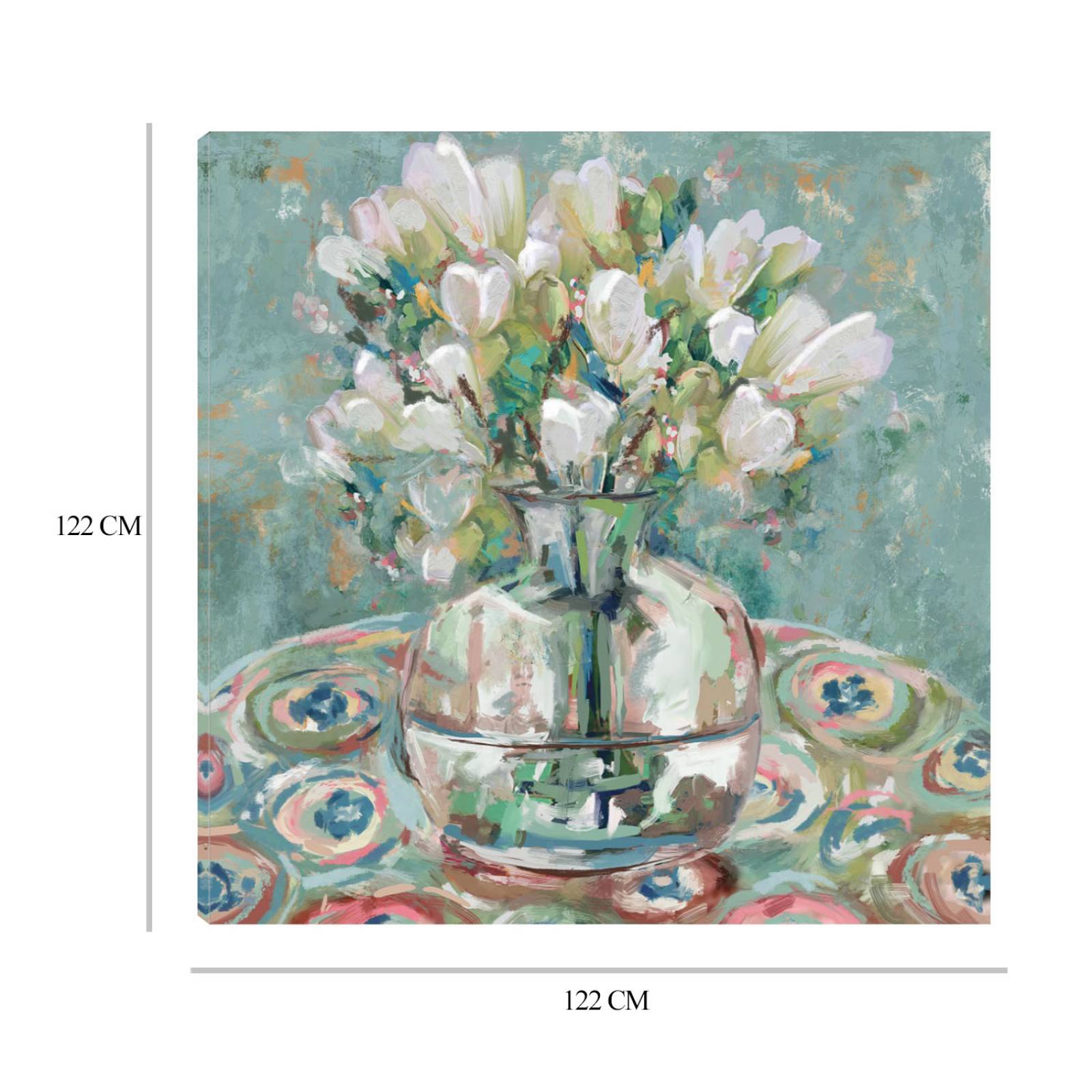 Cuadro Decorativo | Barcelona | Studio Arts | 122X122 Cm | Arte Florero | Impresión en Lienzo | Fine Art TJ