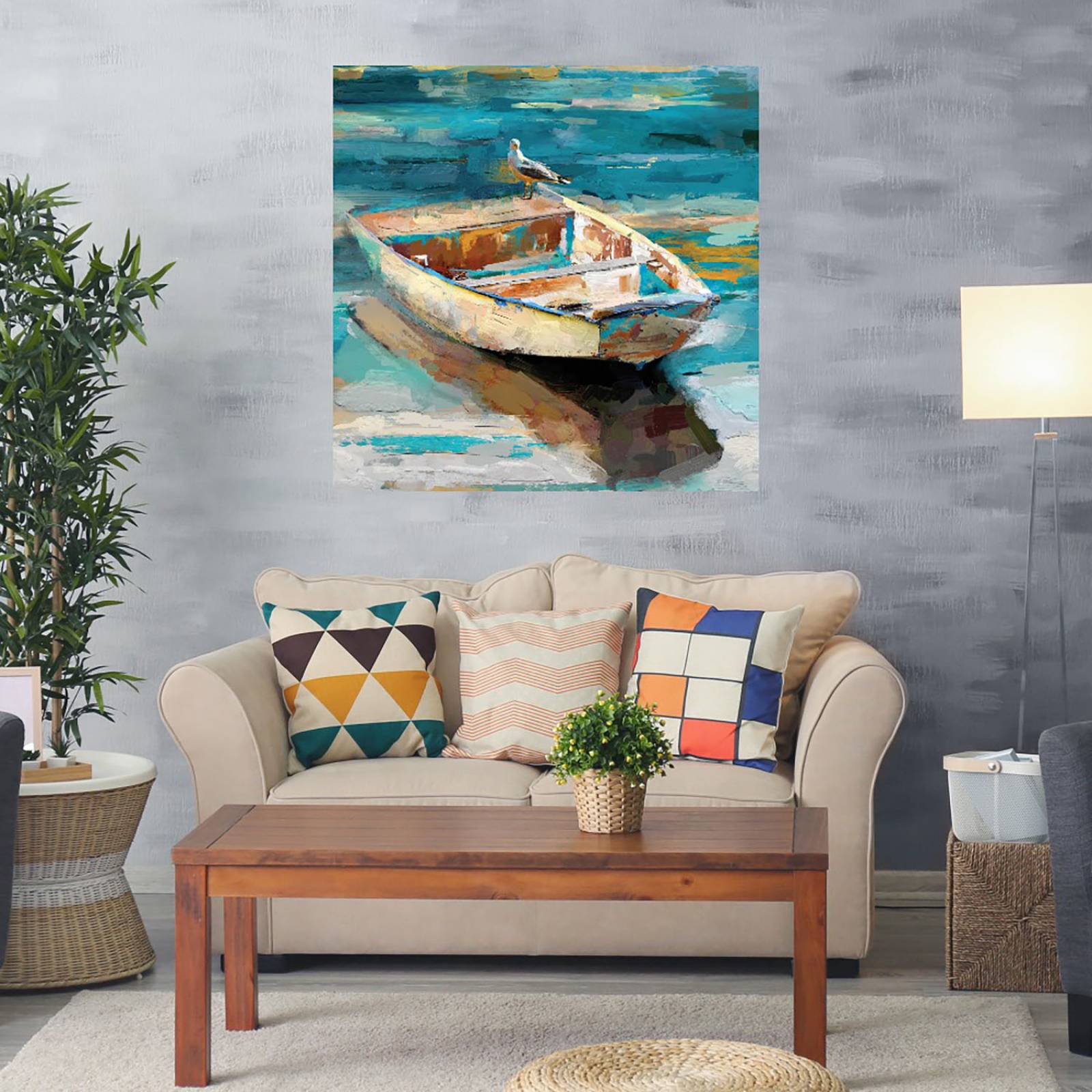 Cuadro Decorativo | Brisa de la Costa II | Studio Arts | 82X82 Cm | Arte Paisaje | Impresión en Lienzo | Fine Art TJ