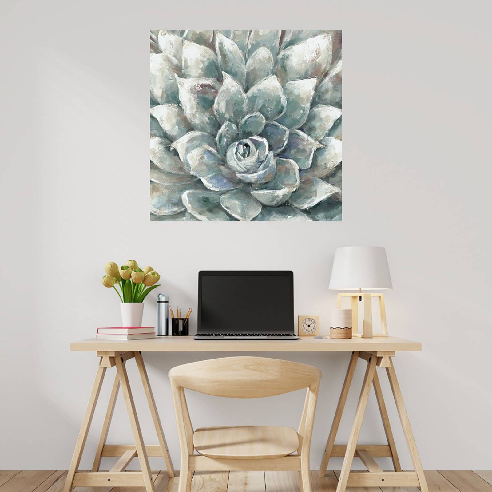 Cuadro Decorativo | Cactus Floreciendo | Sandy Doonan | 94X94 Cm | Arte Floral | Impresión en Lienzo | Fine Art TJ