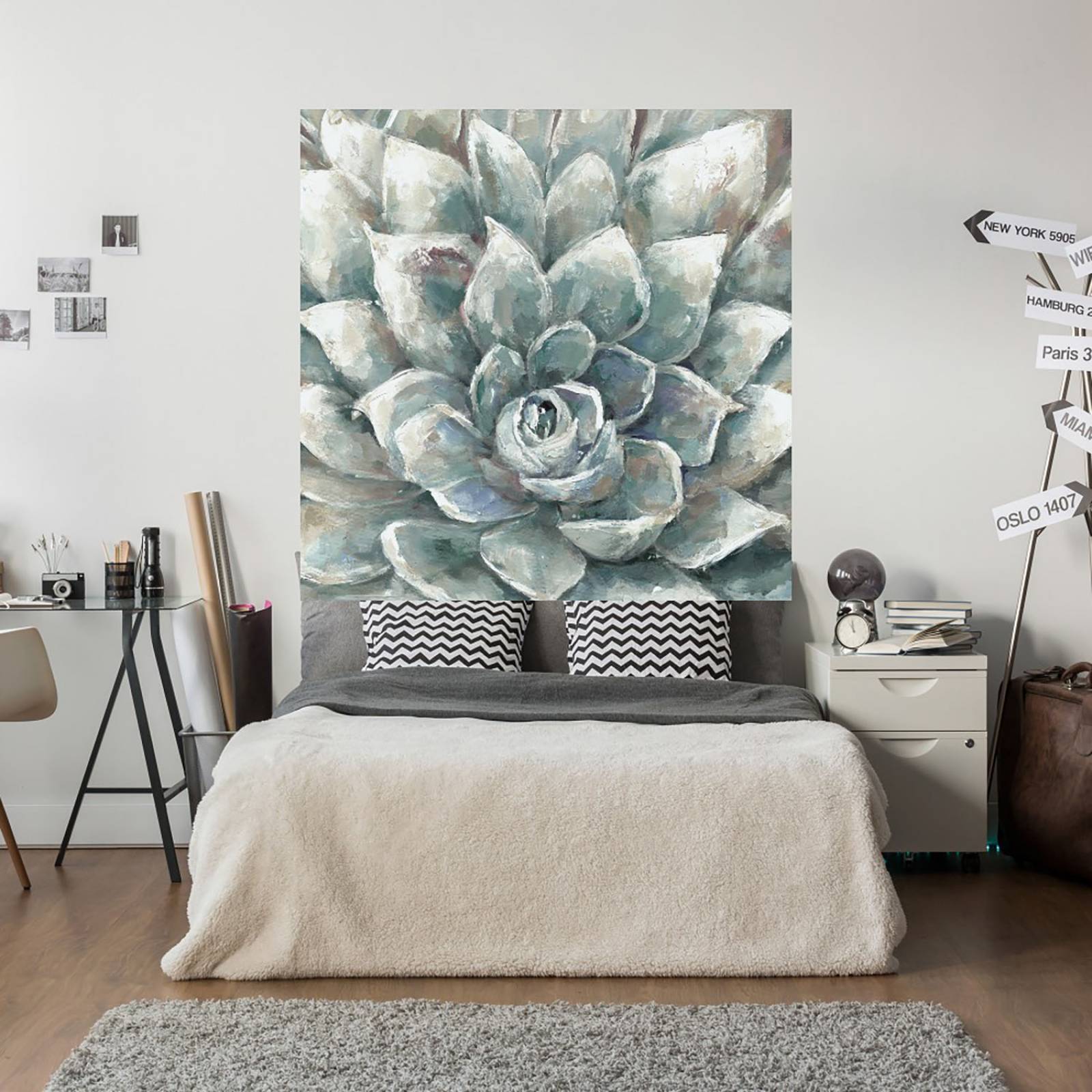 Cuadro Decorativo | Cactus Floreciendo | Sandy Doonan | 94X94 Cm | Arte Floral | Impresión en Lienzo | Fine Art TJ