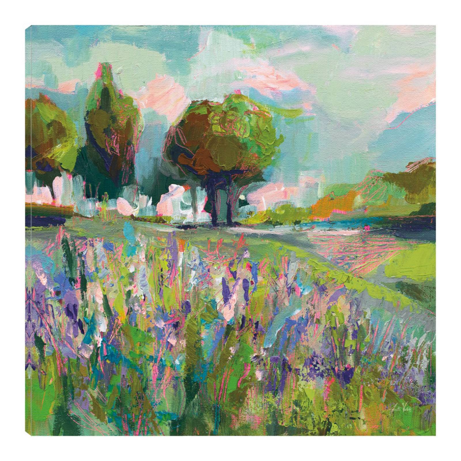 Cuadro Decorativo | Campo de flores | Jeanette Vertentes | 94X94 Cm | Arte Paisaje | Impresión en Lienzo | Fine Art TJ