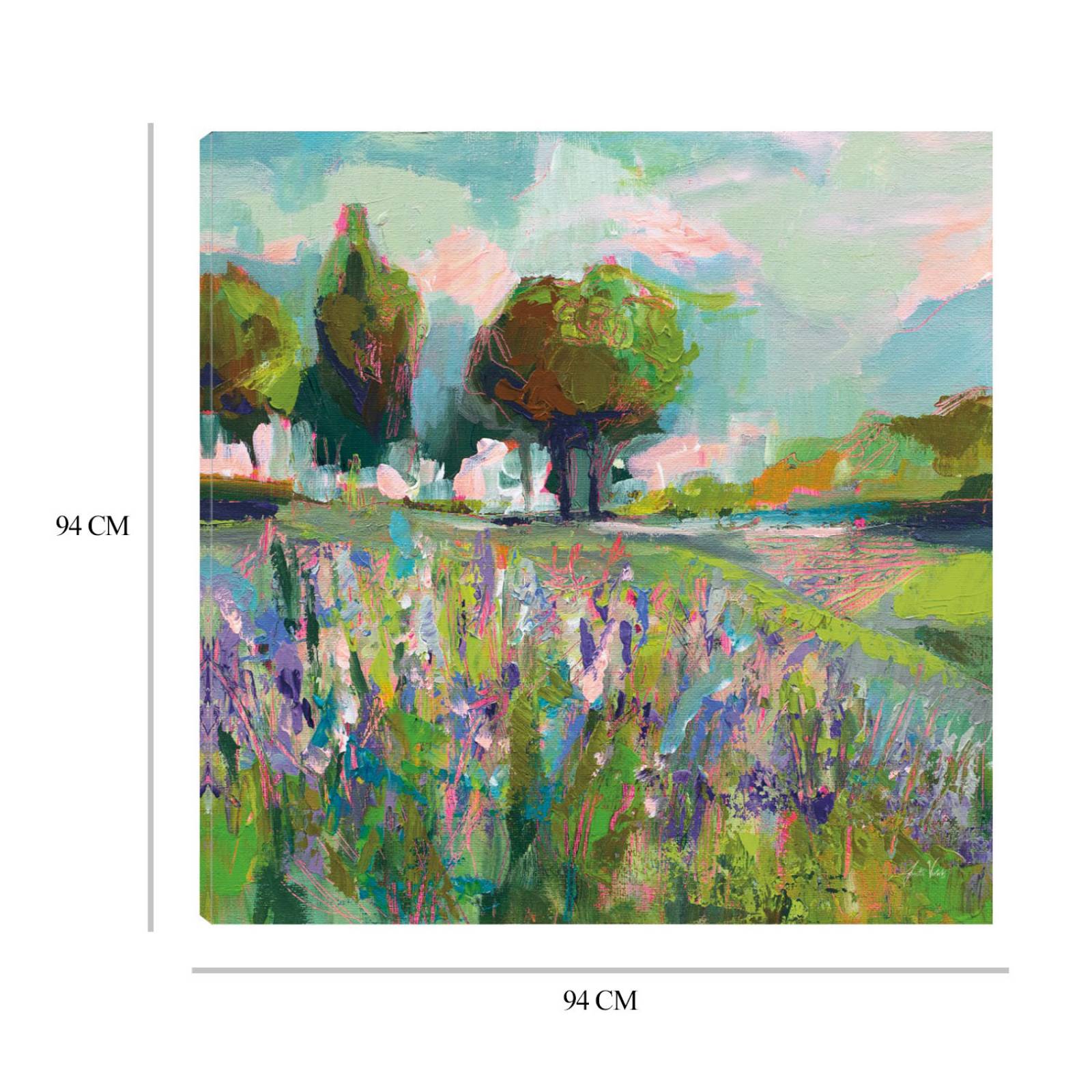 Cuadro Decorativo | Campo de flores | Jeanette Vertentes | 94X94 Cm | Arte Paisaje | Impresión en Lienzo | Fine Art TJ