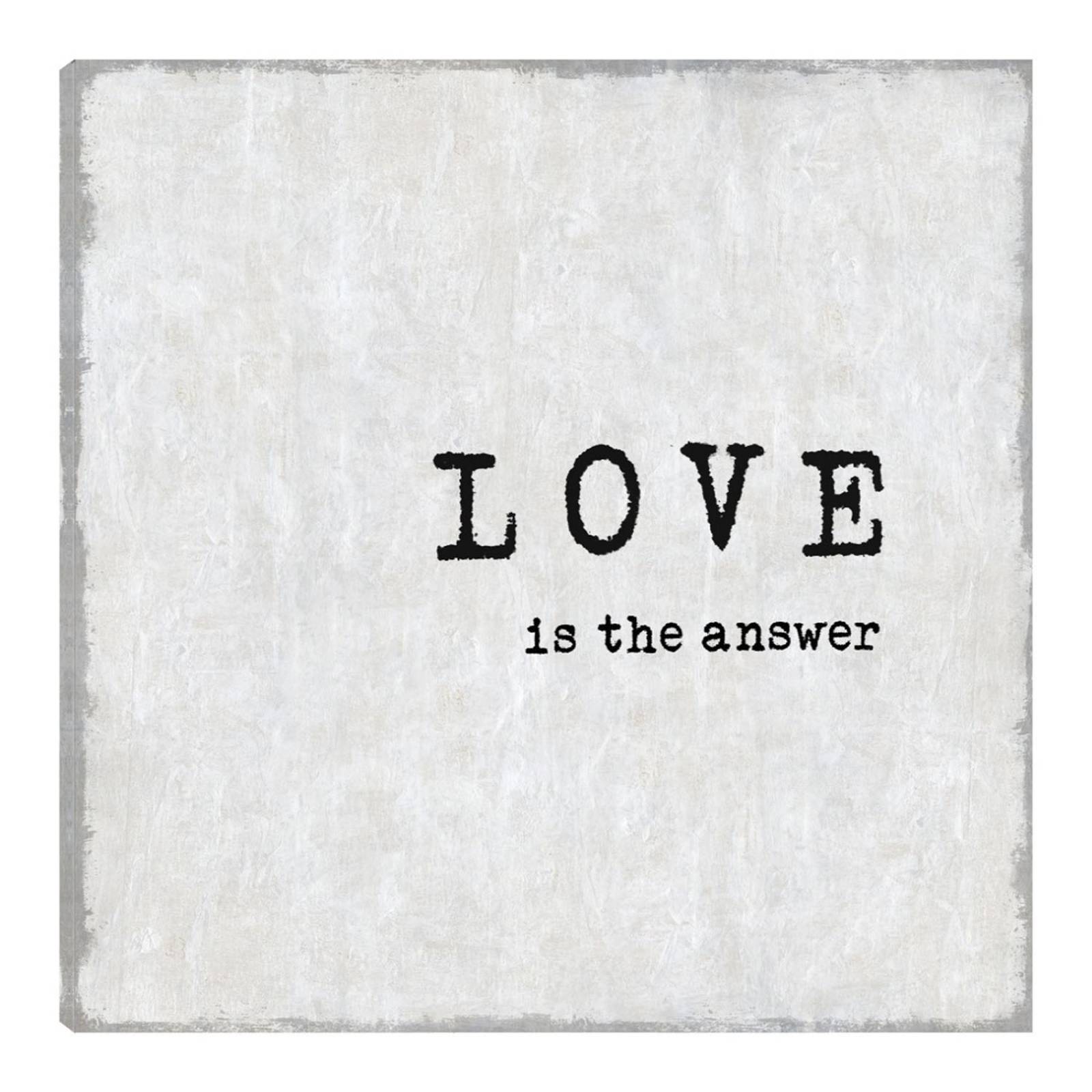 Cuadro Decorativo | El amor es la respuesta | Jamie MacDowell | 82X82 Cm | Arte Frases | Impresión en Lienzo | Fine Art TJ