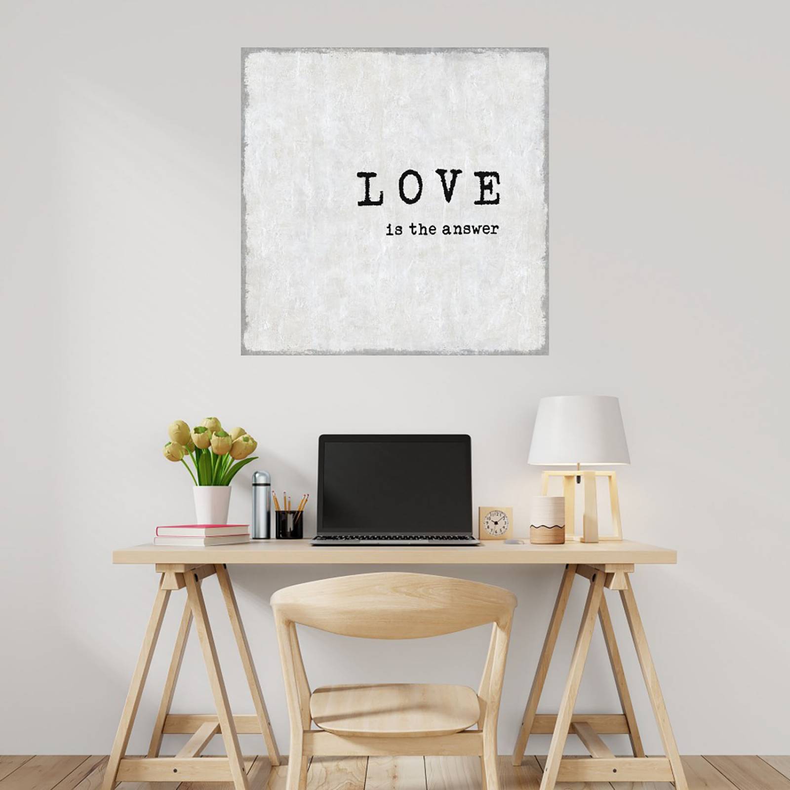 Cuadro Decorativo | El amor es la respuesta | Jamie MacDowell | 82X82 Cm | Arte Frases | Impresión en Lienzo | Fine Art TJ