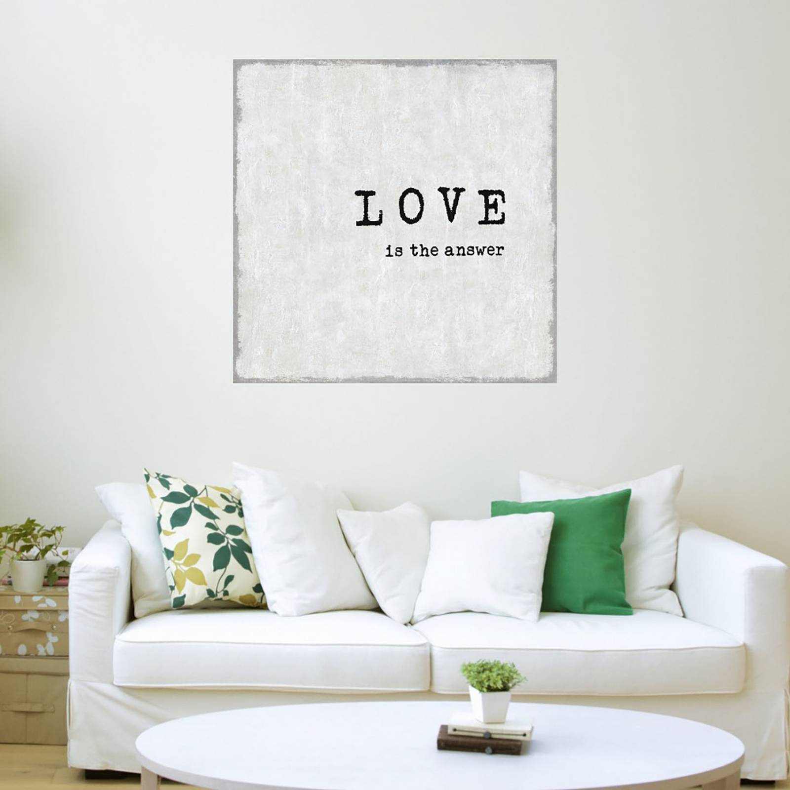 Cuadro Decorativo | El amor es la respuesta | Jamie MacDowell | 82X82 Cm | Arte Frases | Impresión en Lienzo | Fine Art TJ