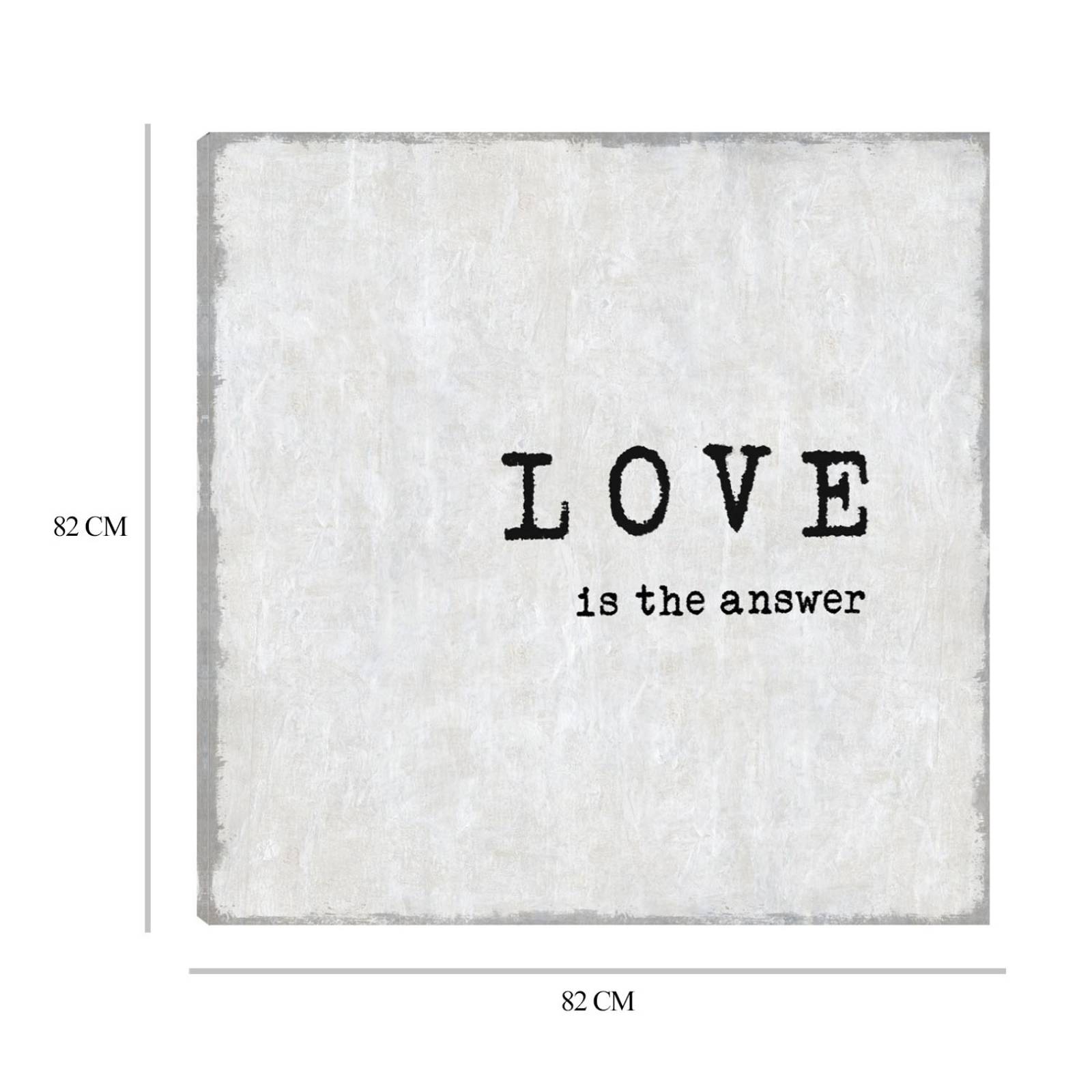 Cuadro Decorativo | El amor es la respuesta | Jamie MacDowell | 82X82 Cm | Arte Frases | Impresión en Lienzo | Fine Art TJ